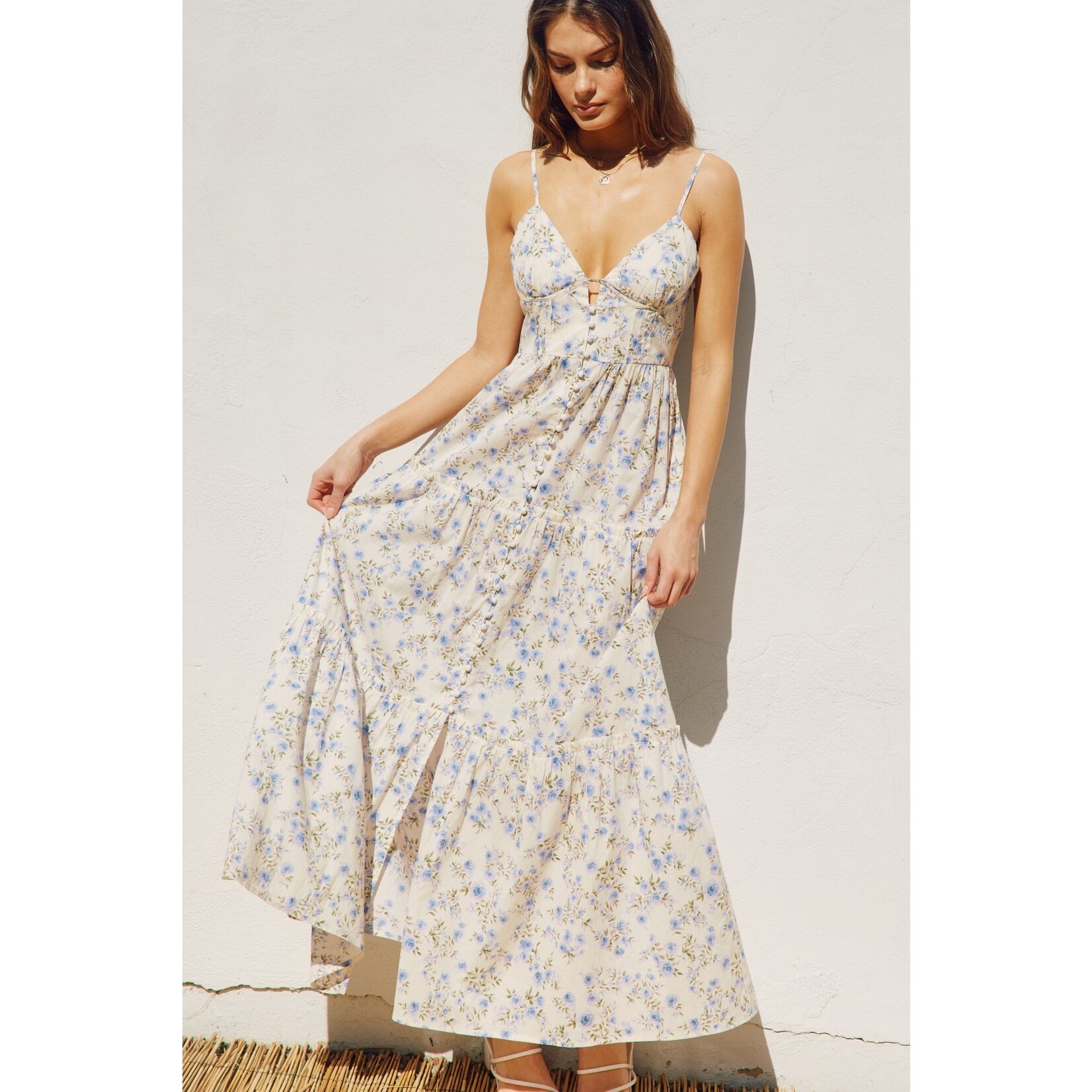 FLORAL TIERED MAXI DRESS