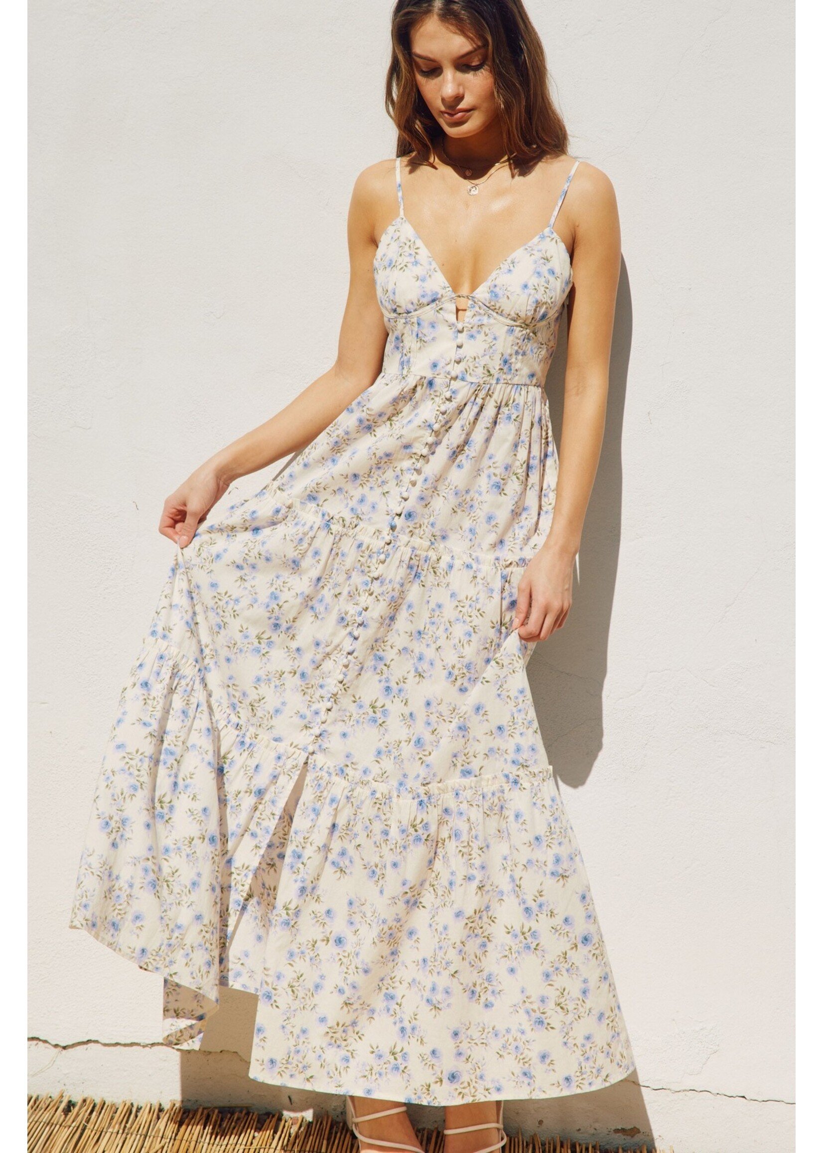 FLORAL TIERED MAXI DRESS