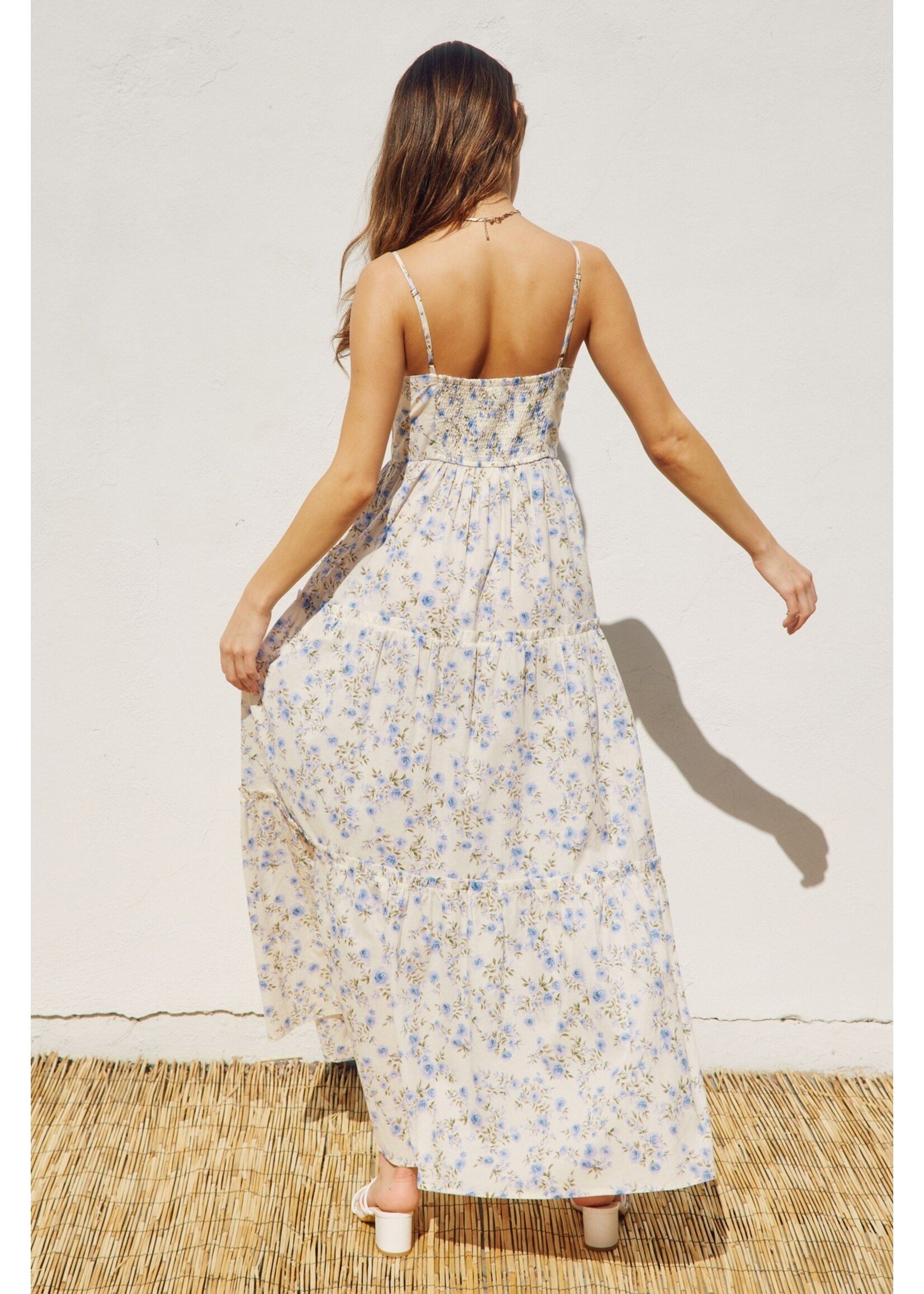 FLORAL TIERED MAXI DRESS