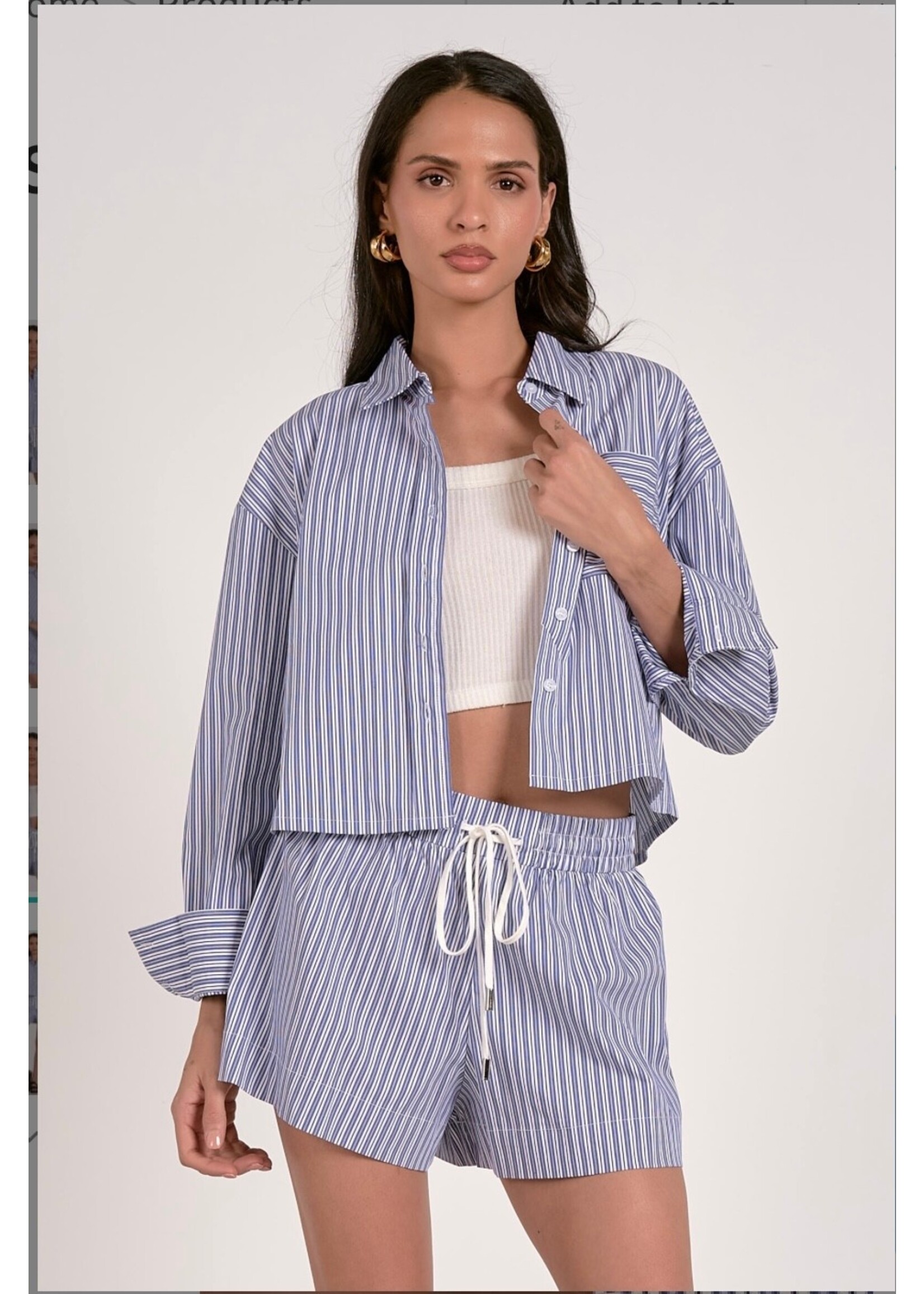 NAVY STRIPE SHORTS