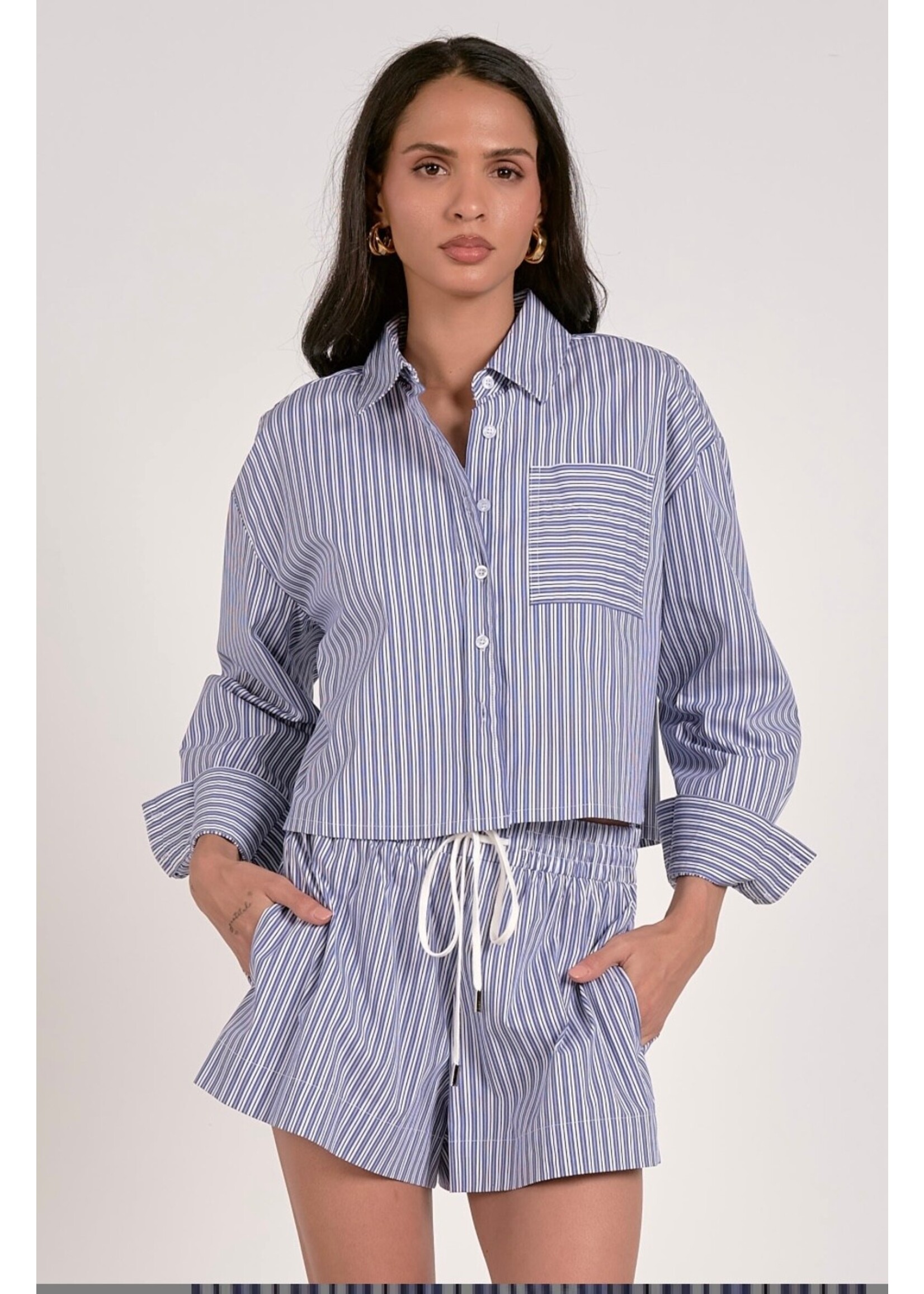 NAVY STRIPE SHORTS