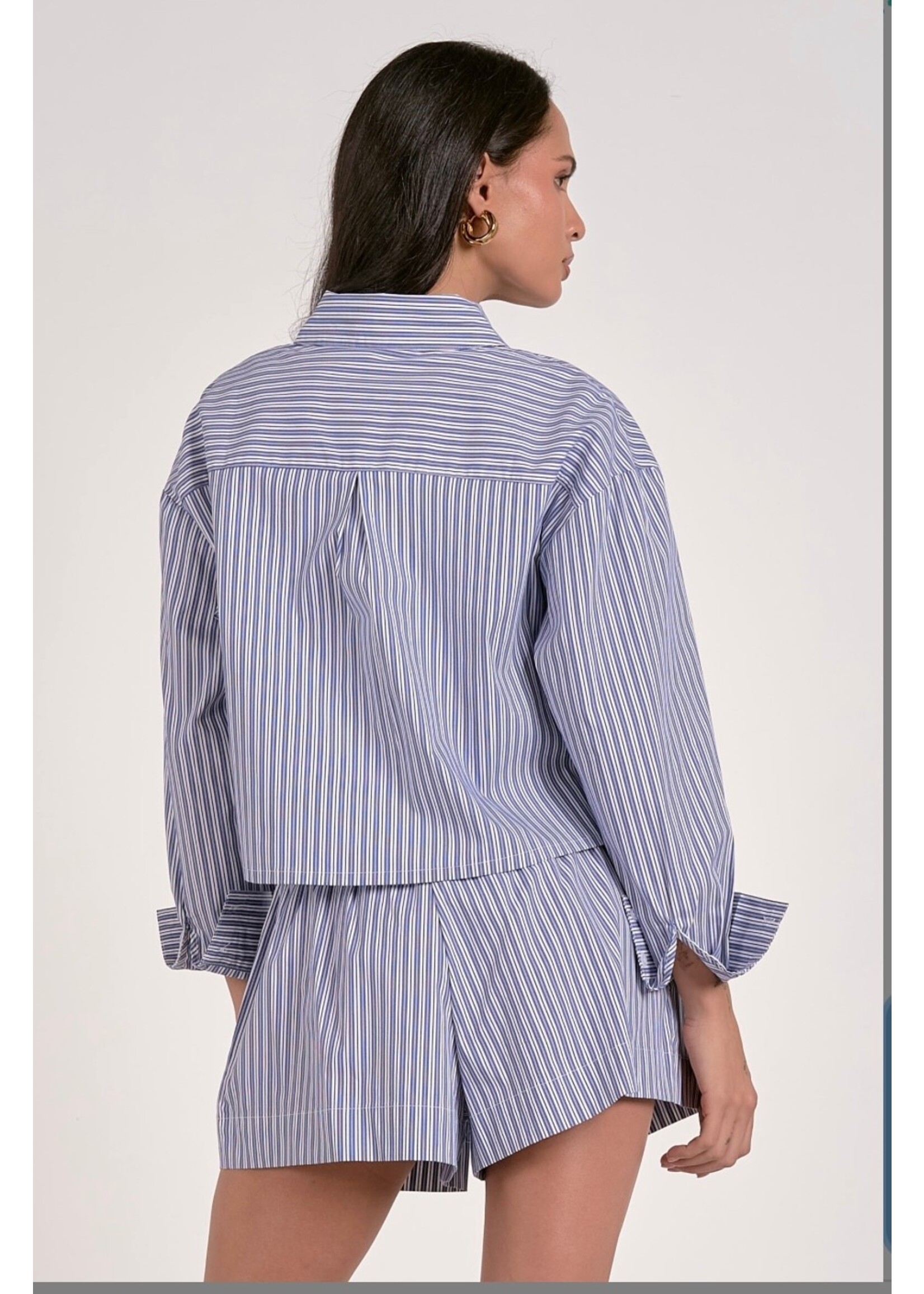 NAVY STRIPE SHORTS