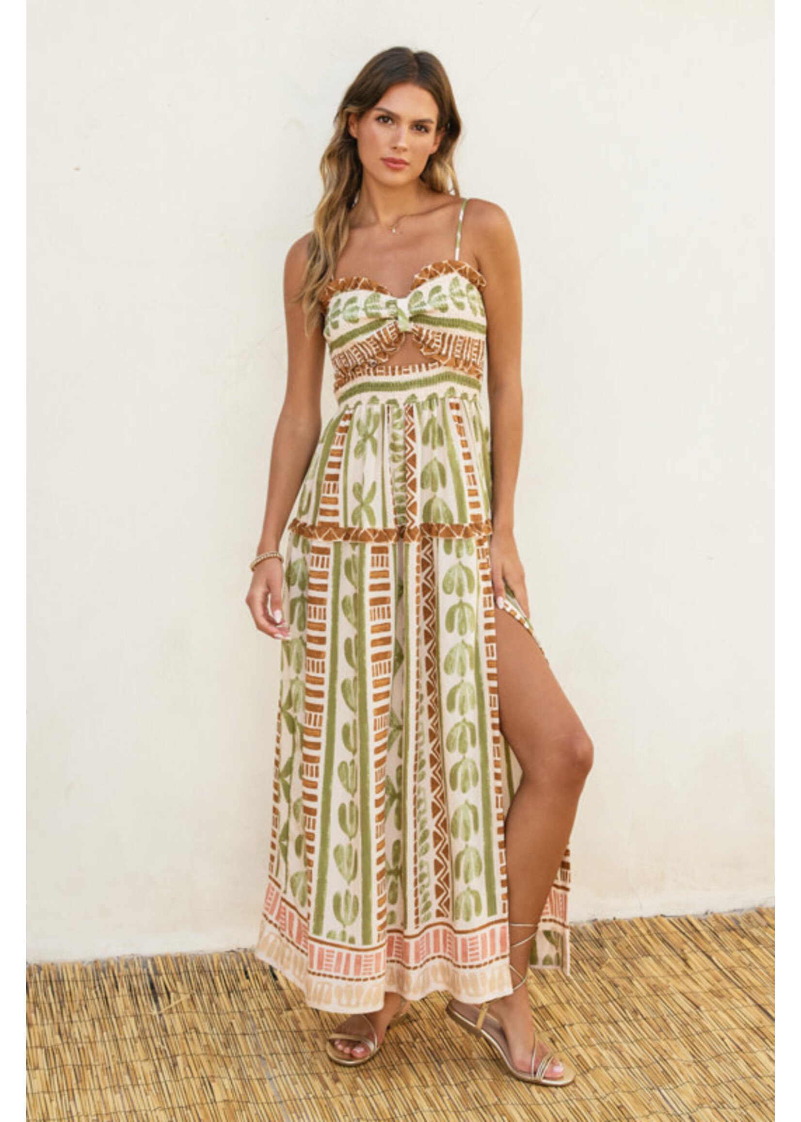 MOCKED CUT OUT MAXI DRESS