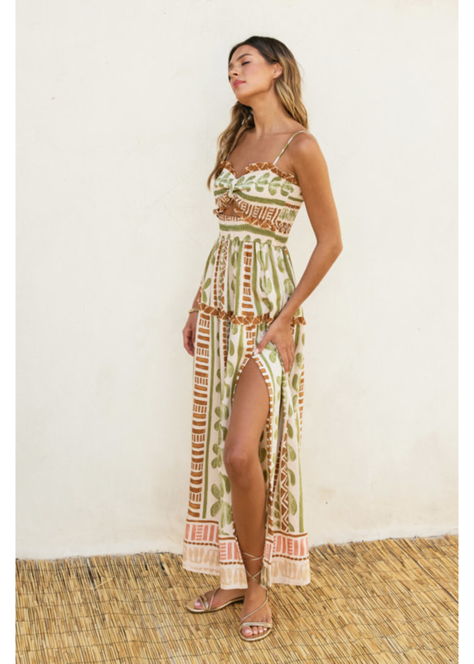 MOCKED CUT OUT MAXI DRESS