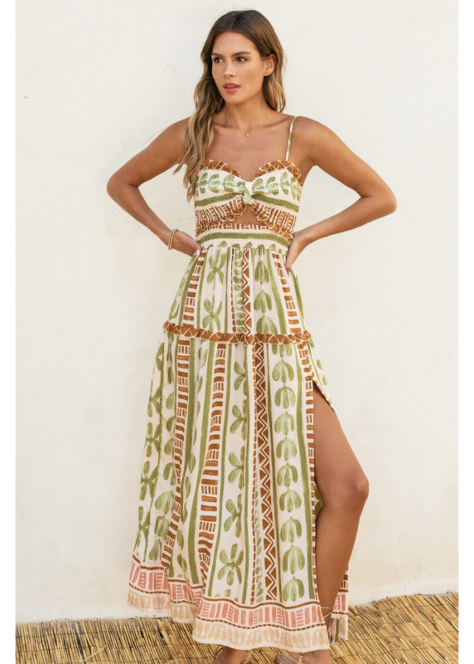 MOCKED CUT OUT MAXI DRESS