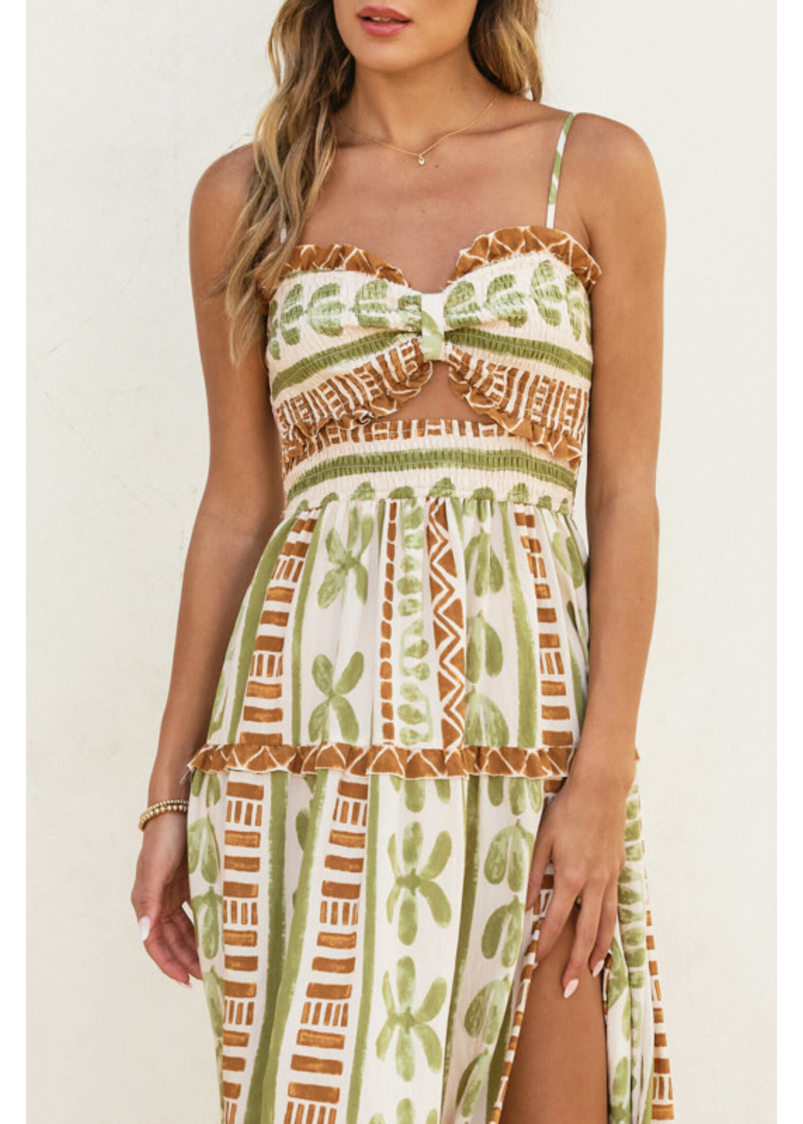 MOCKED CUT OUT MAXI DRESS