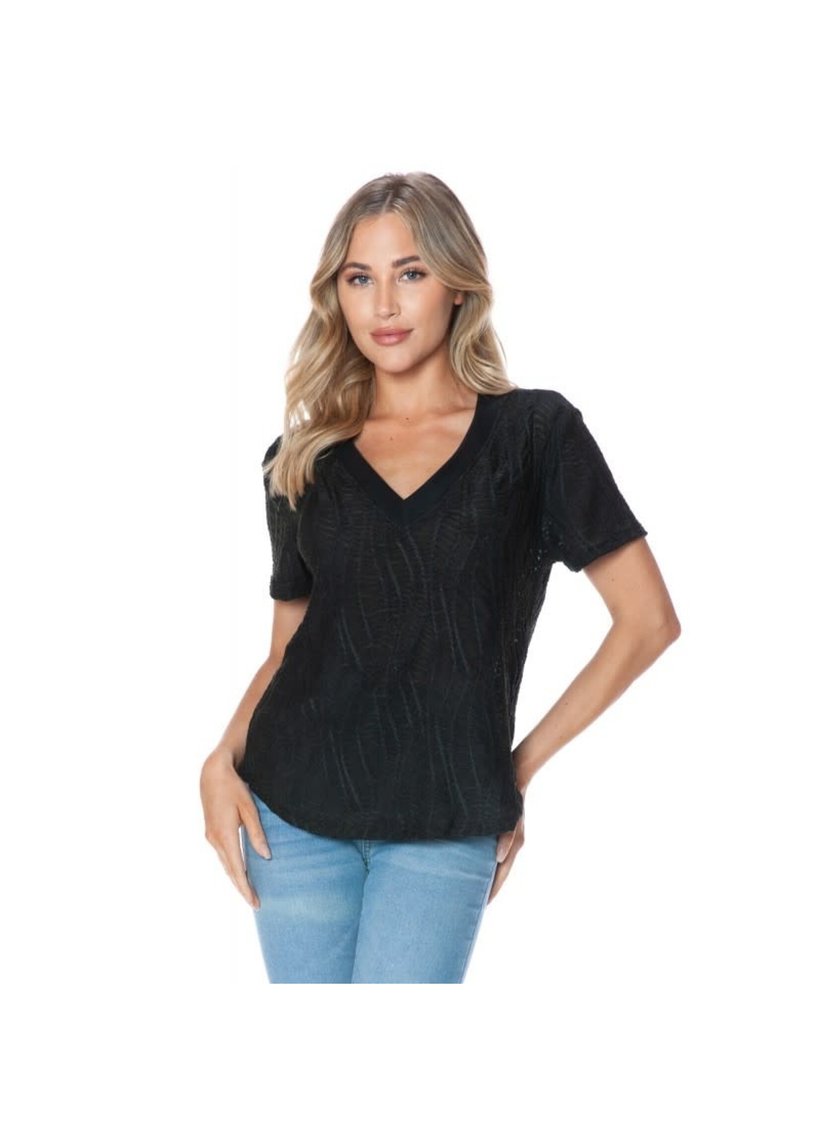 LACE V NECK TOP
