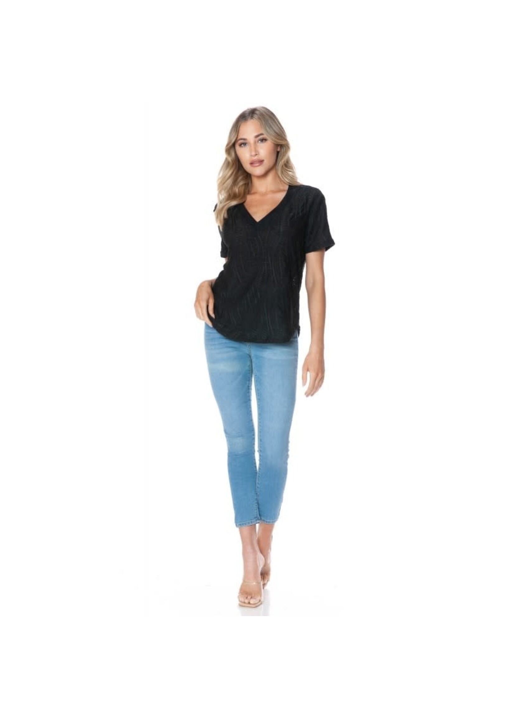LACE V NECK TOP