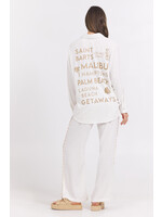 PRINTED WHITE BUTTONDOWN