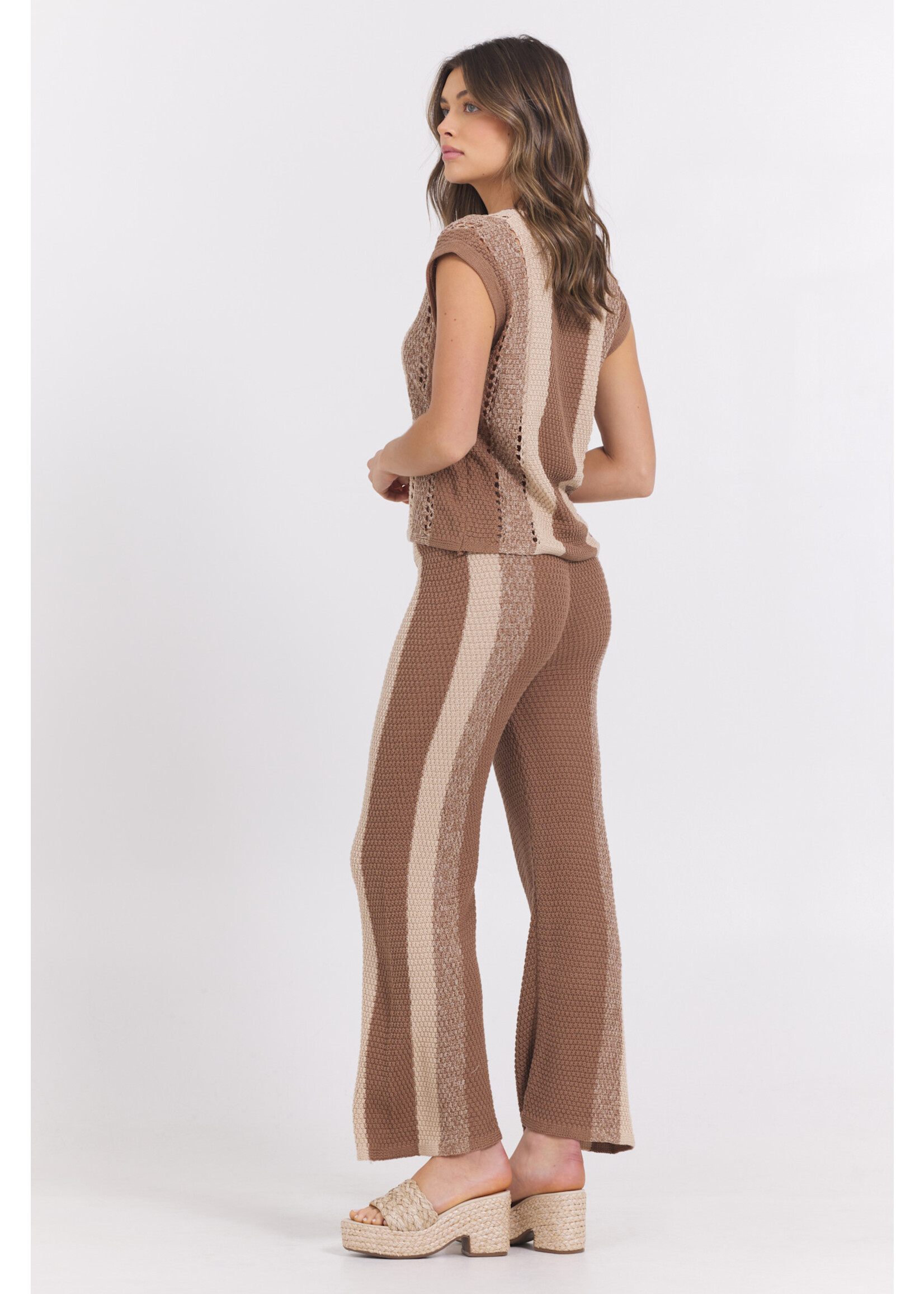 MOCHA STRIPE SWEATER PANTS