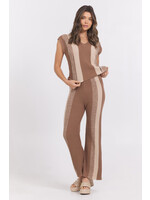 MOCHA STRIPE SWEATER PANTS