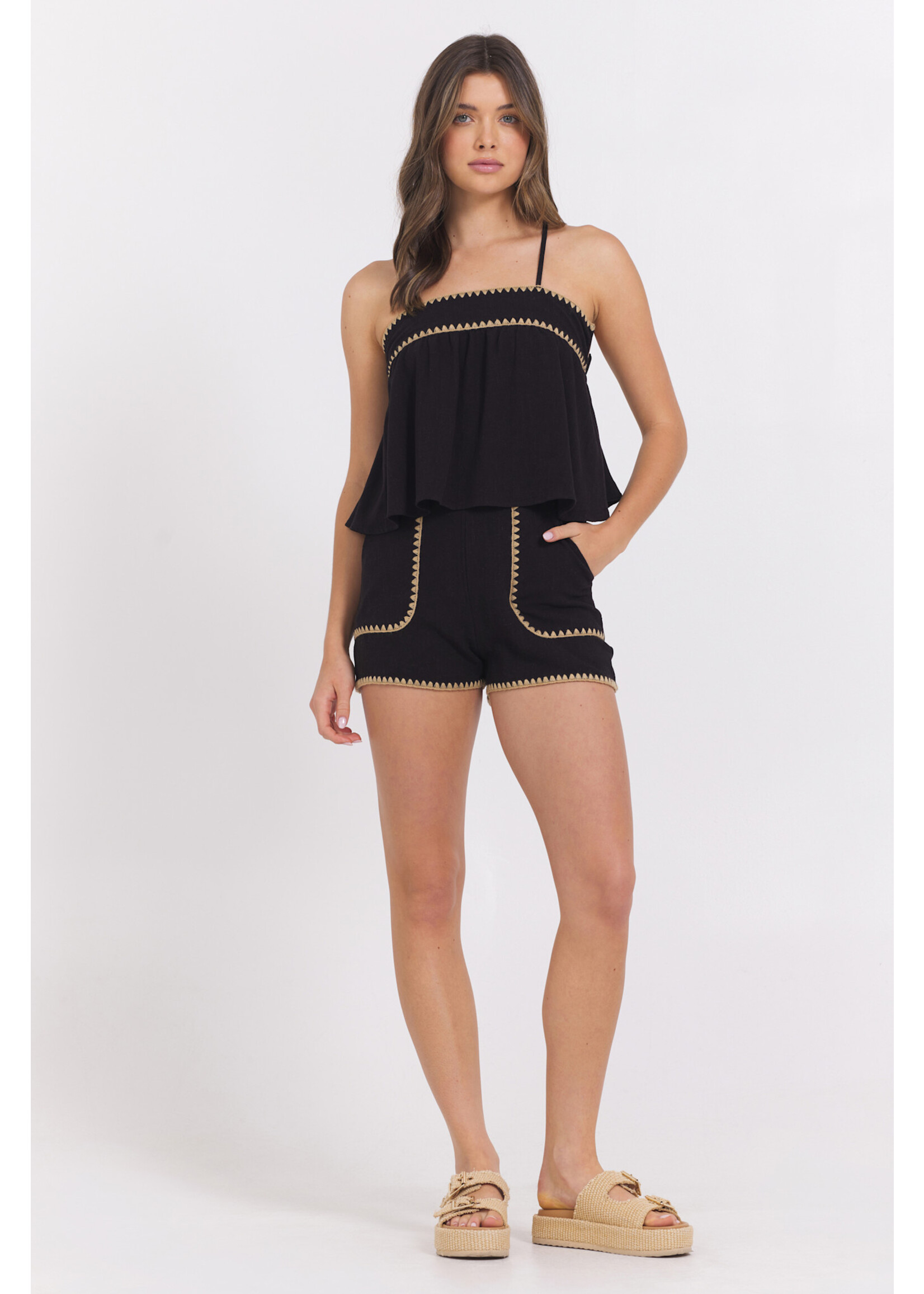 SHORTS WITH TAN WHIPSTITCH