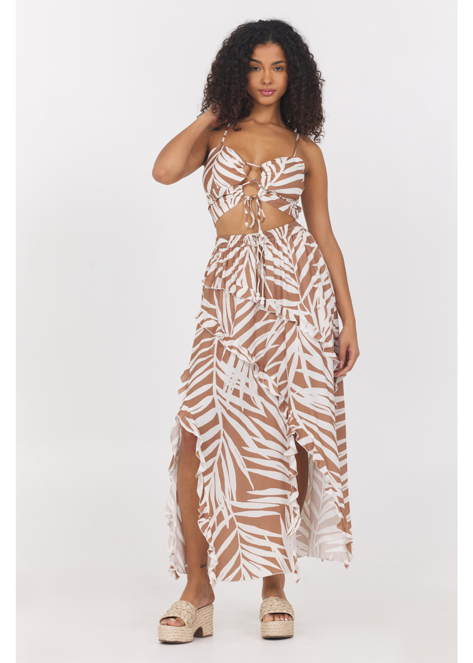 RUFFLE MAXI SKIRT