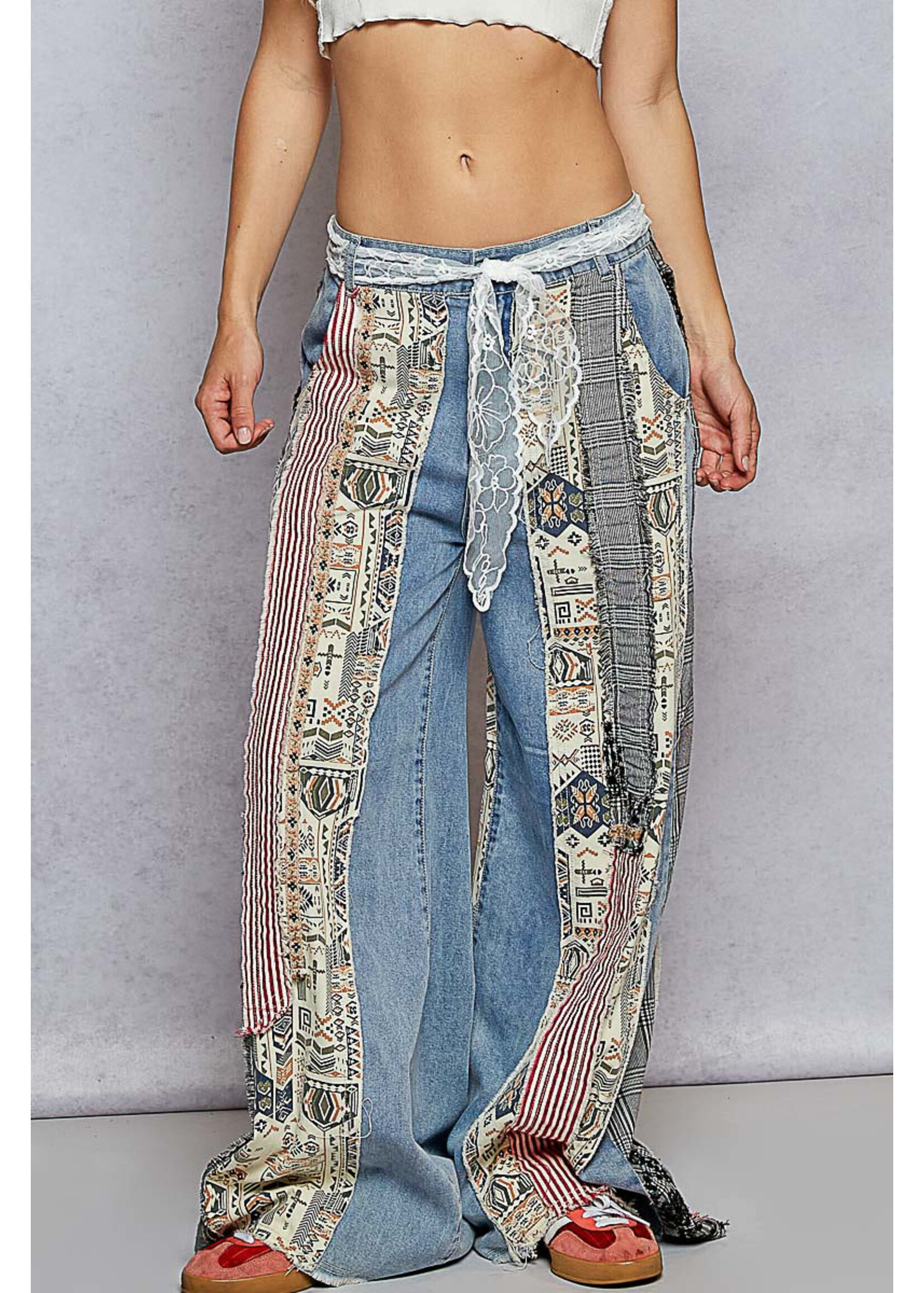 DENIM PATCHWORK PANT