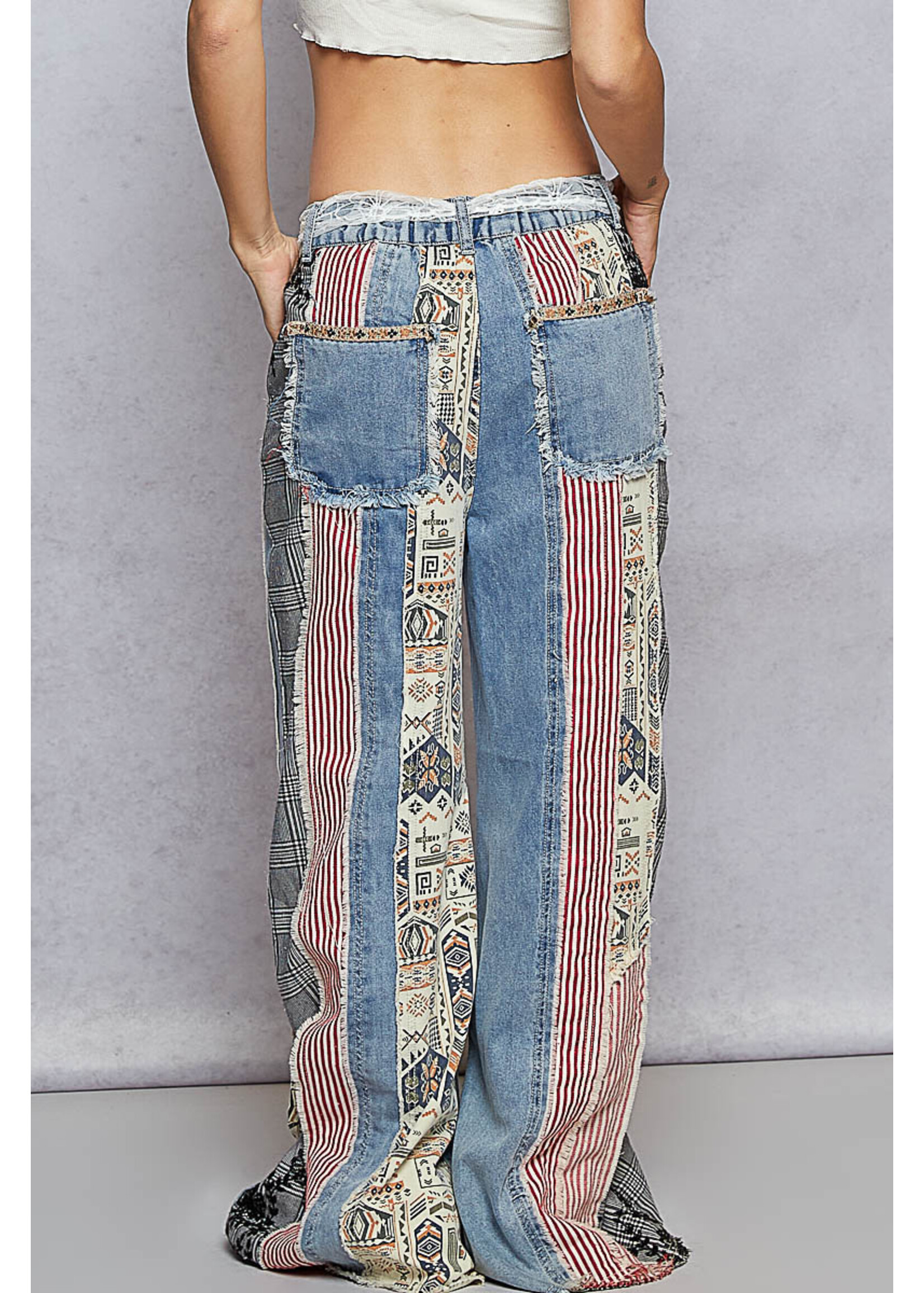 DENIM PATCHWORK PANT