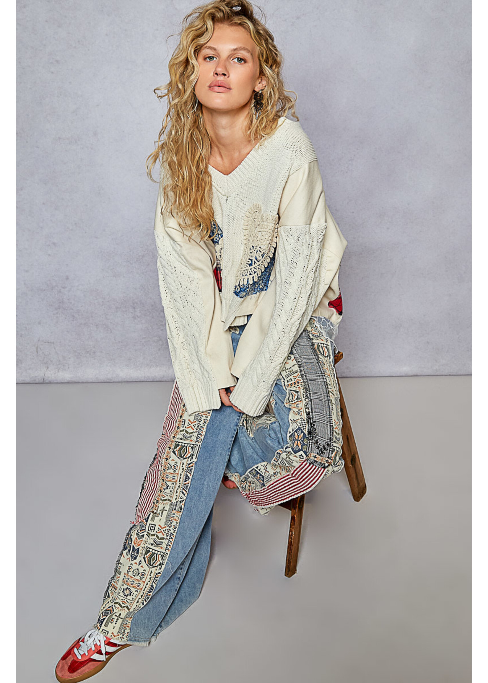 DENIM PATCHWORK PANT