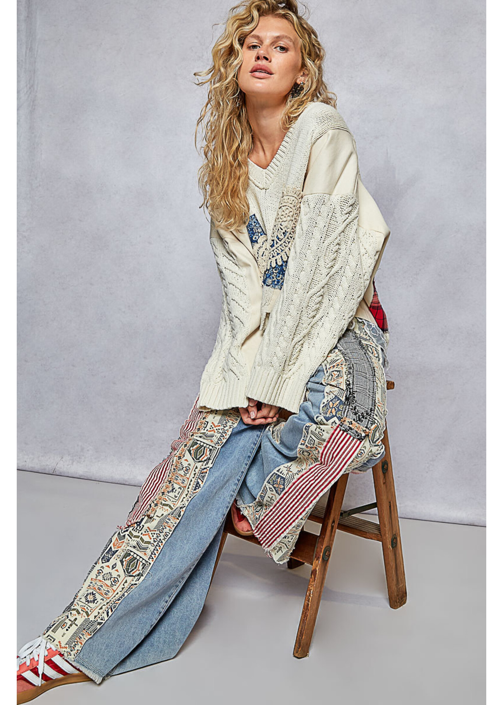 DENIM PATCHWORK PANT