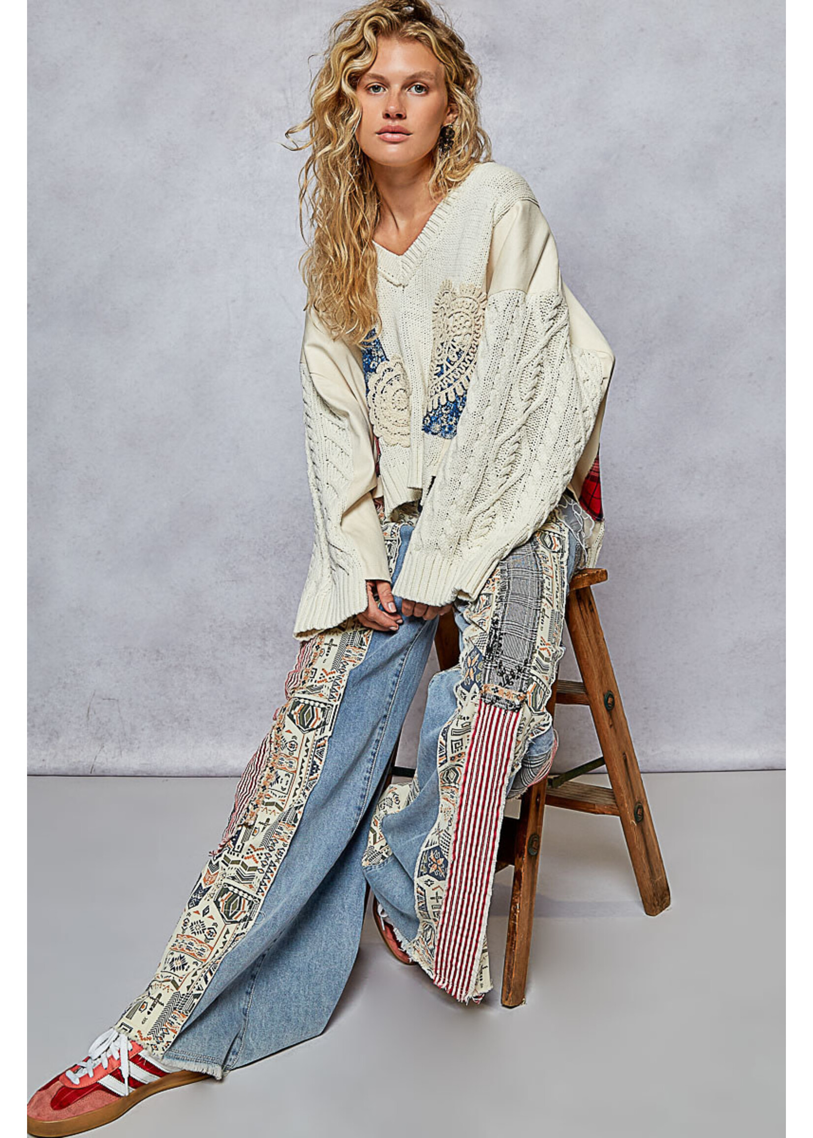 DENIM PATCHWORK PANT