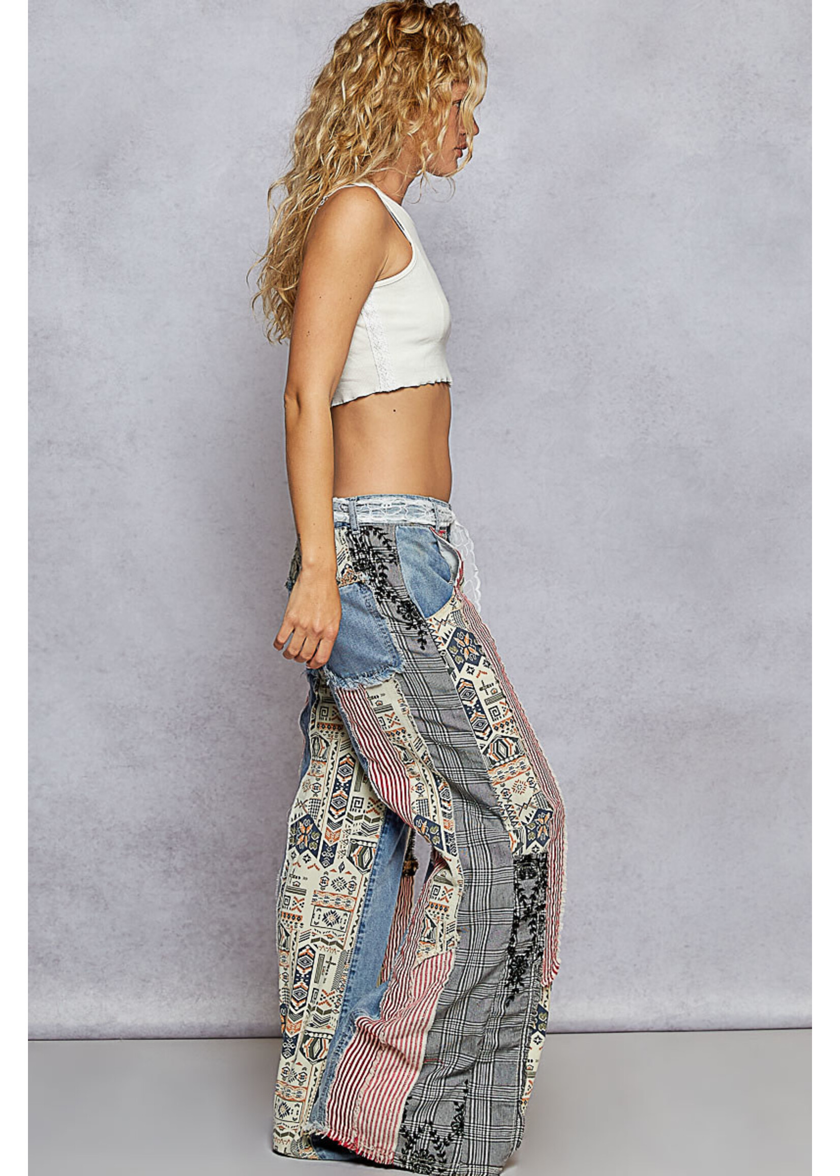 DENIM PATCHWORK PANT