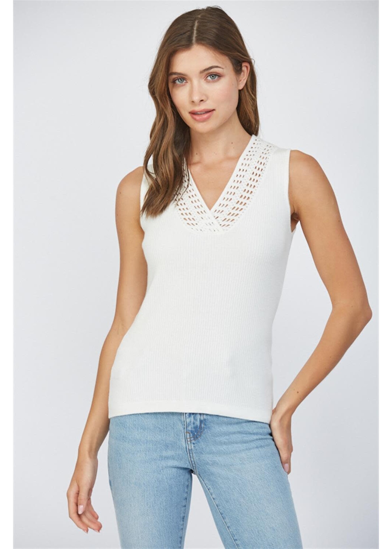 V-NECK KNIT TANK TOP