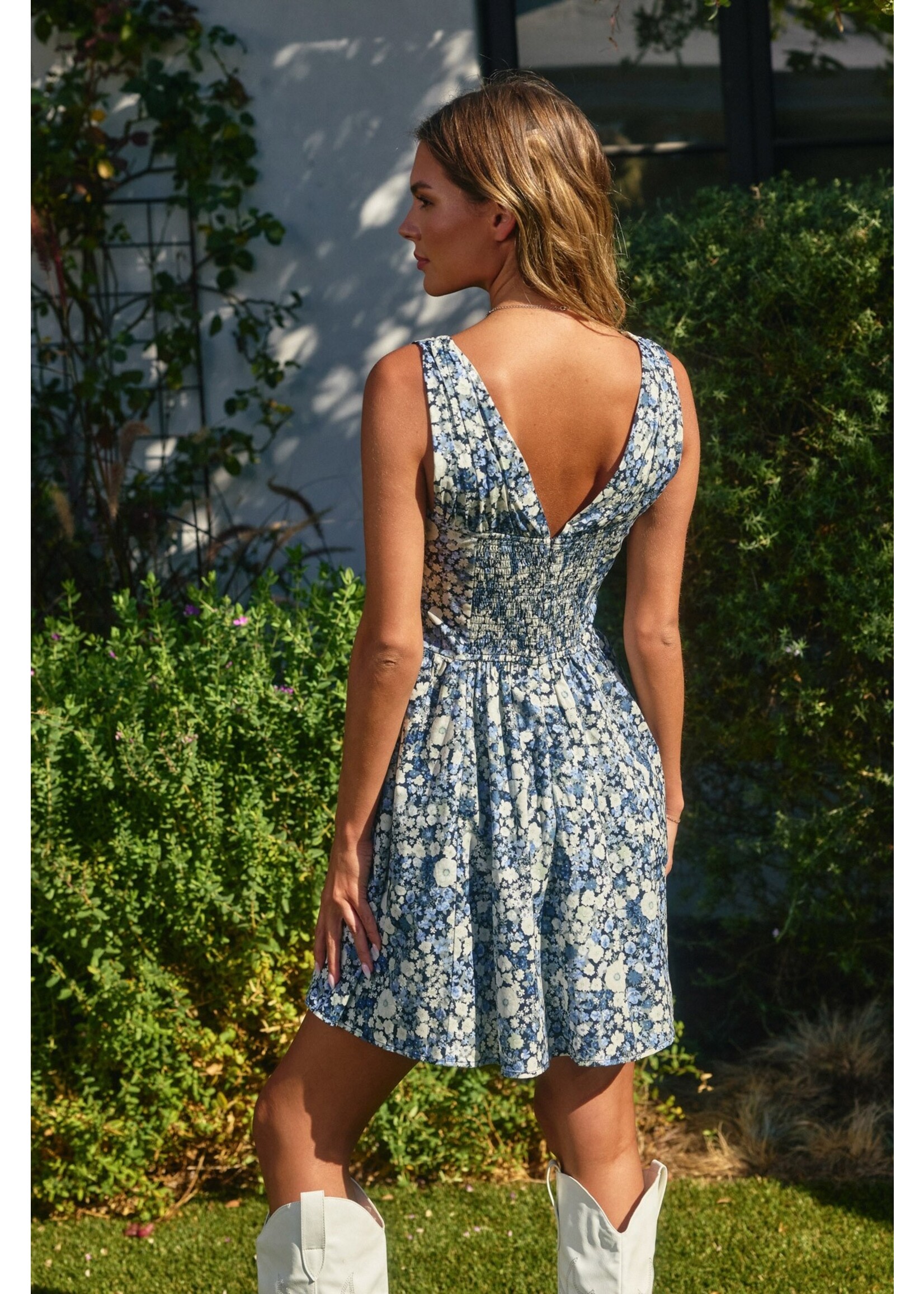 NAVY DAISY DRESS