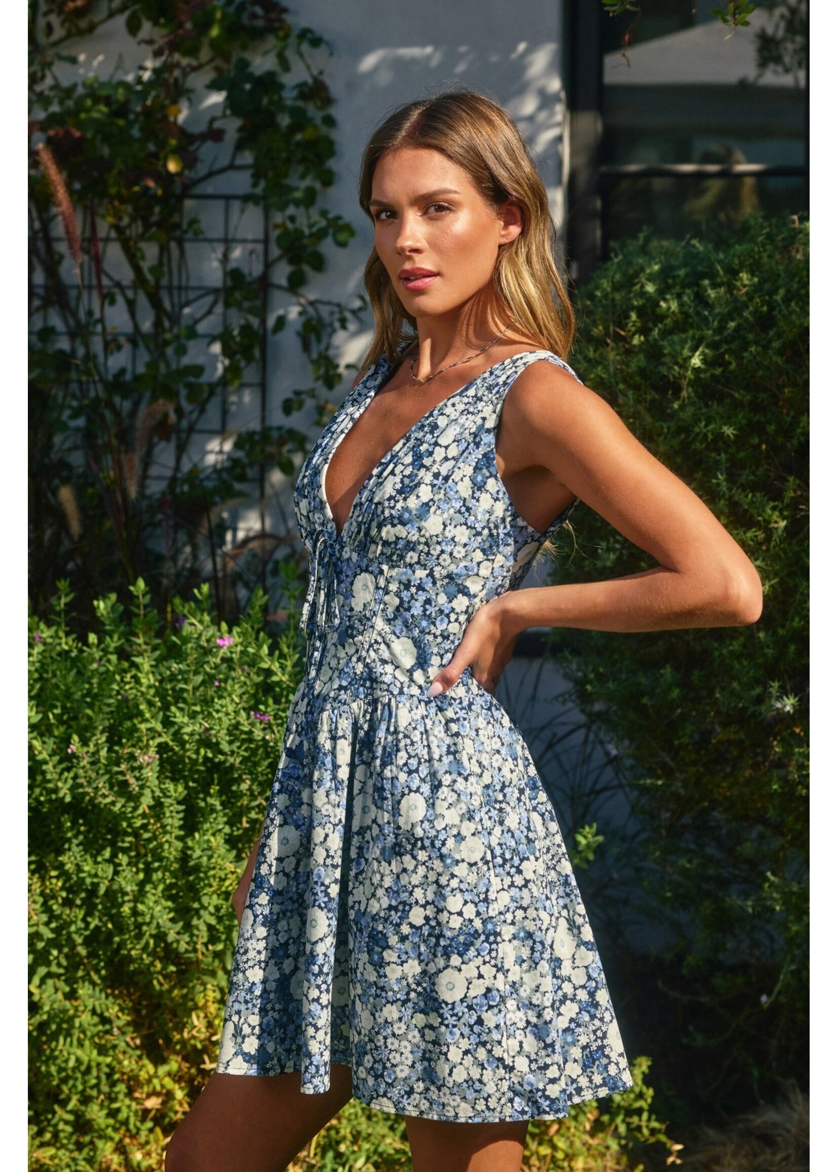 NAVY DAISY DRESS