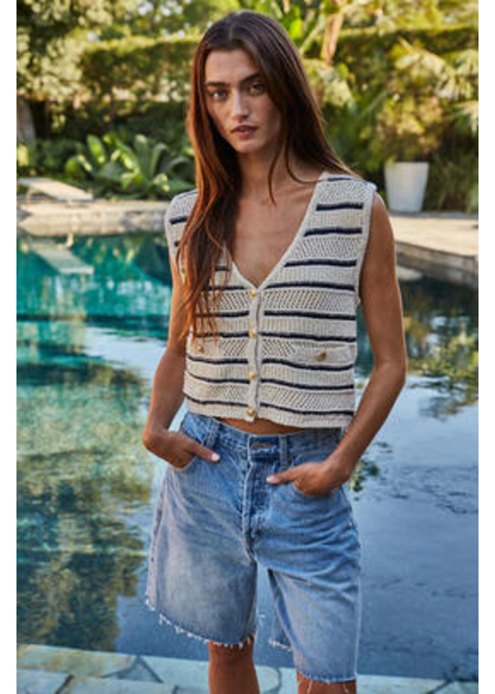 NAUTICAL STRIPE KNIT VEST