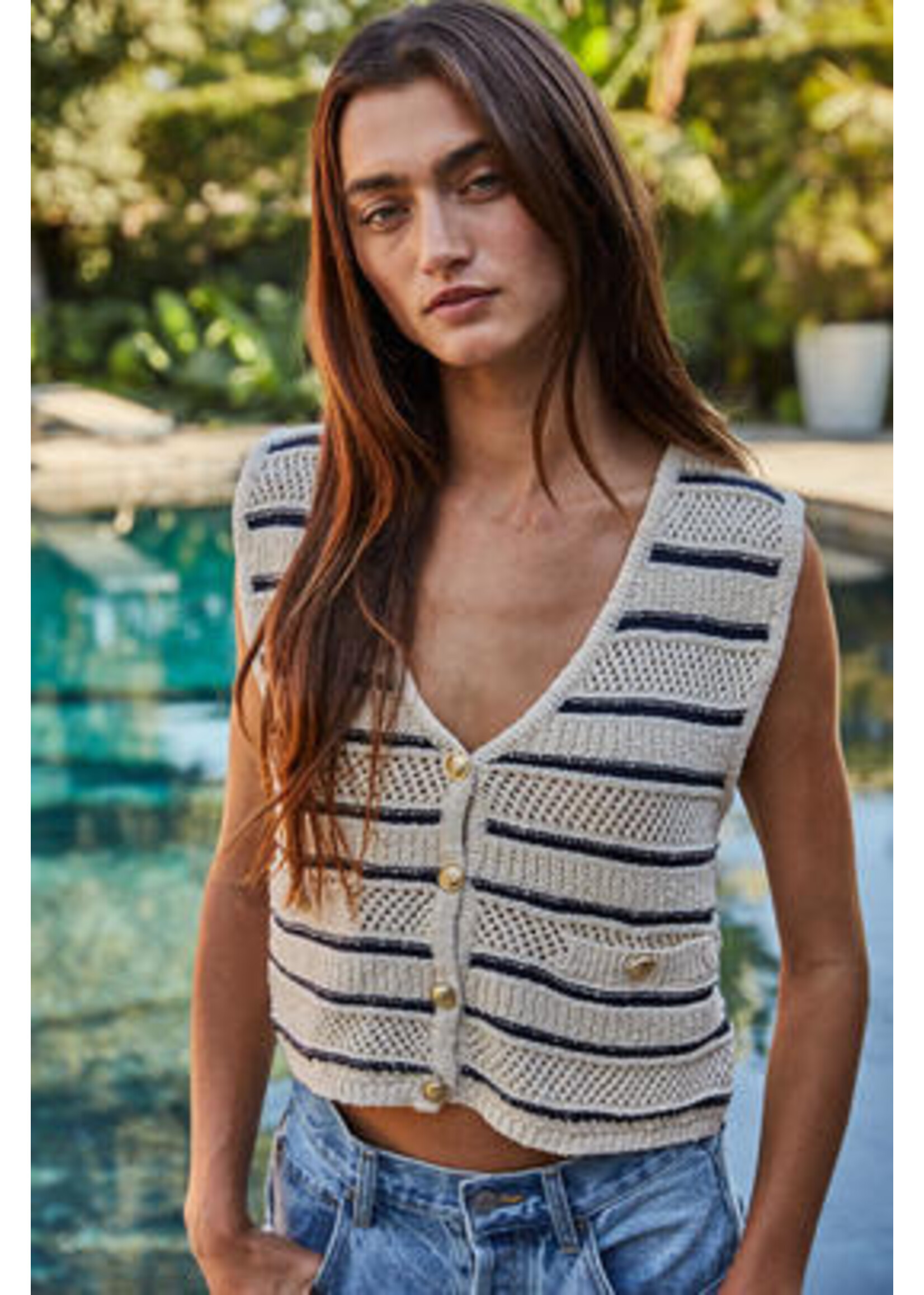 NAUTICAL STRIPE KNIT VEST
