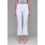WHITE CROPPED FLARE DENIM