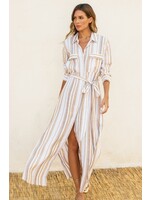BREEZY BELTED MAXI SHIRT DRESS