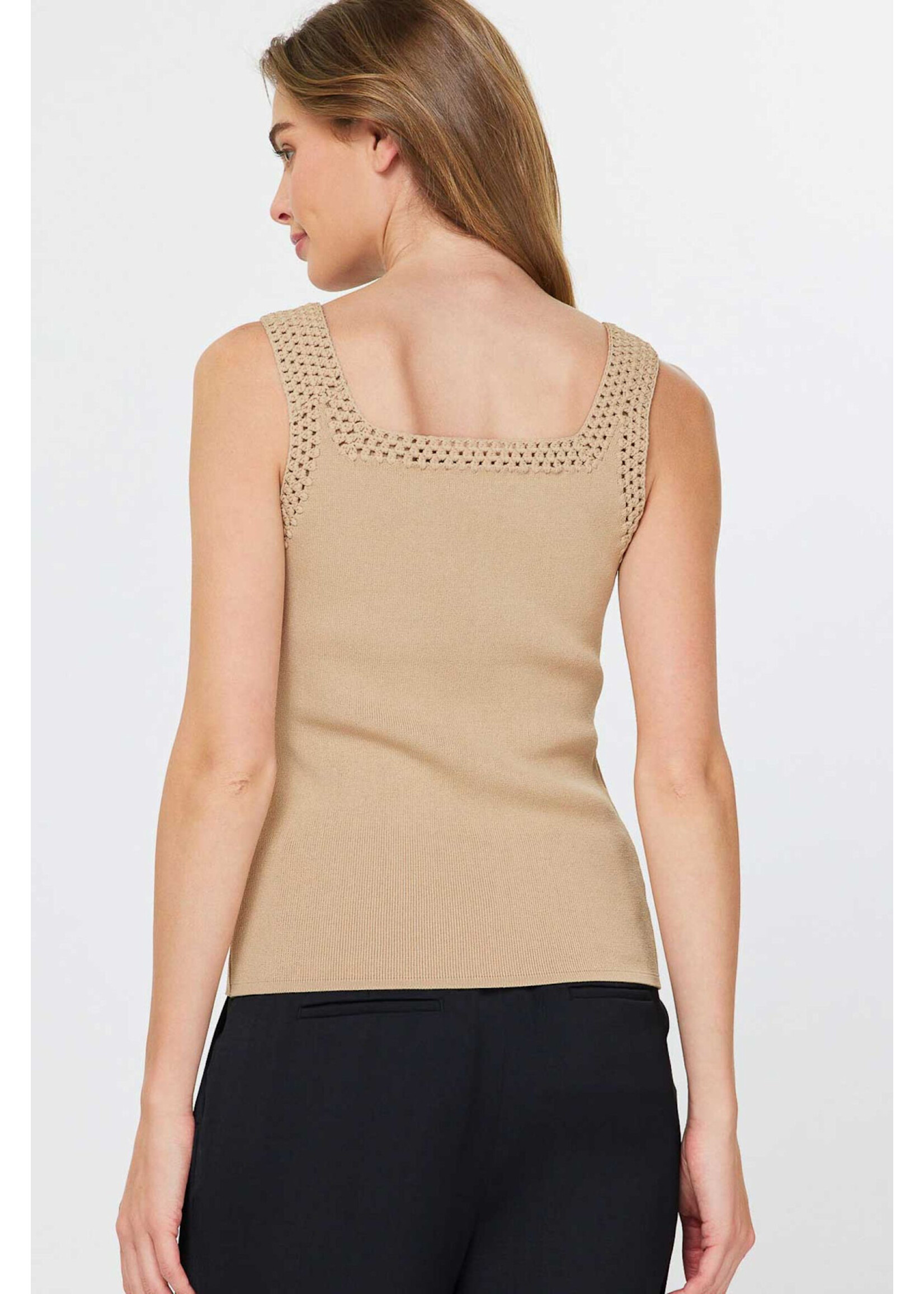 SLEEK TANK TOP WITH CROCHET TRIM