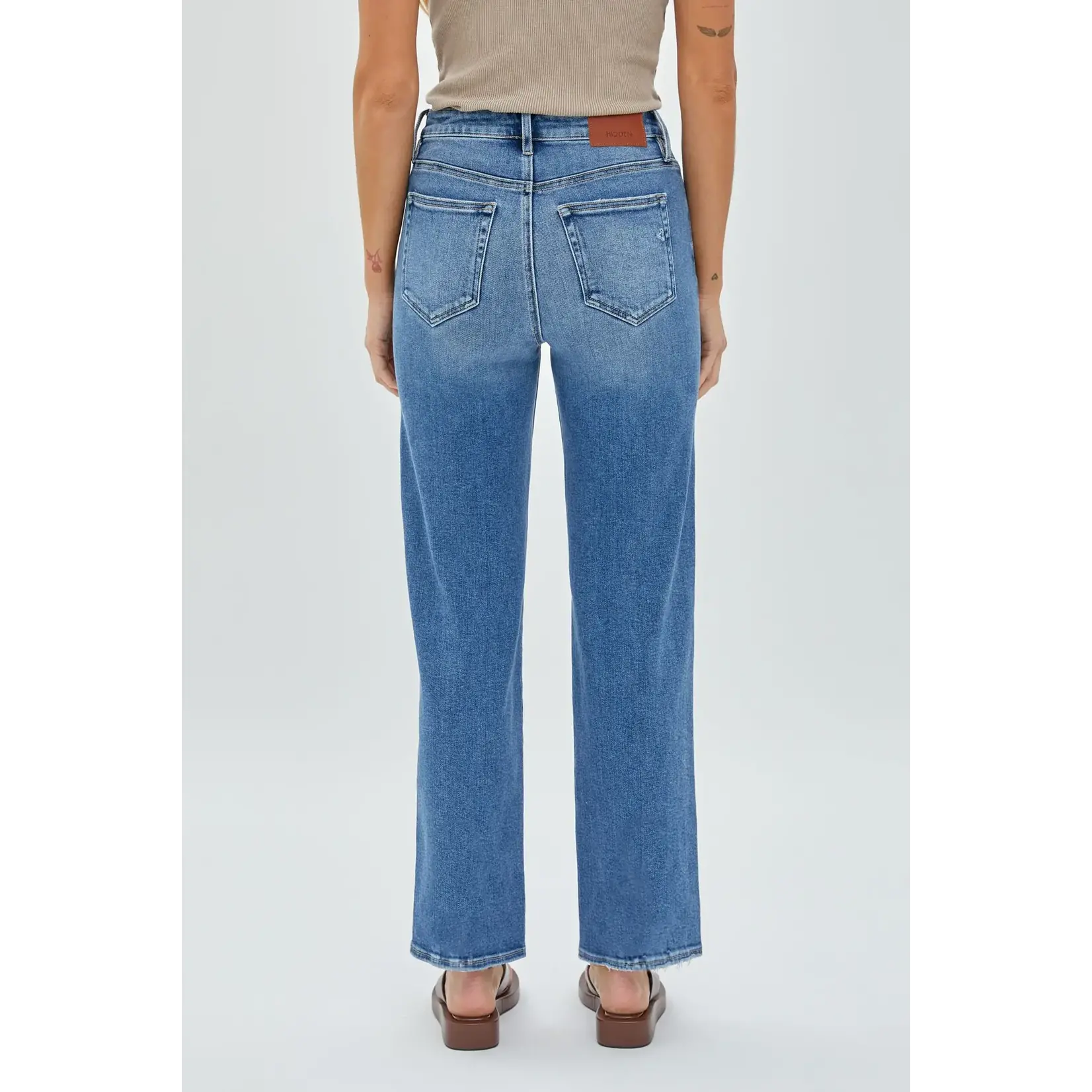 HIDDEN MEDIUM WASH CLEAN STRETCH STRAIGHT LEG