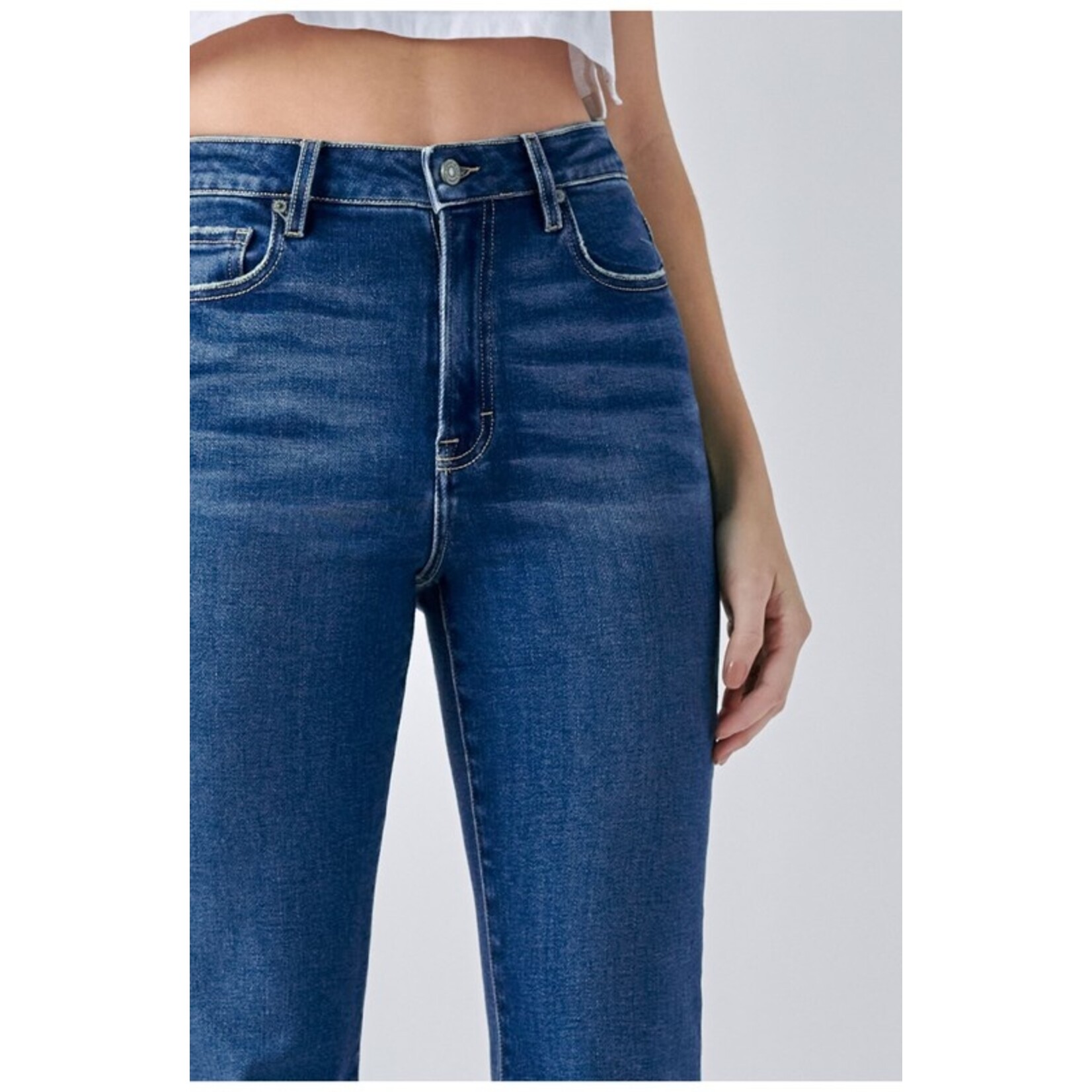 HIDDEN MEDIUM WASH CLEAN CROPPED FLARE