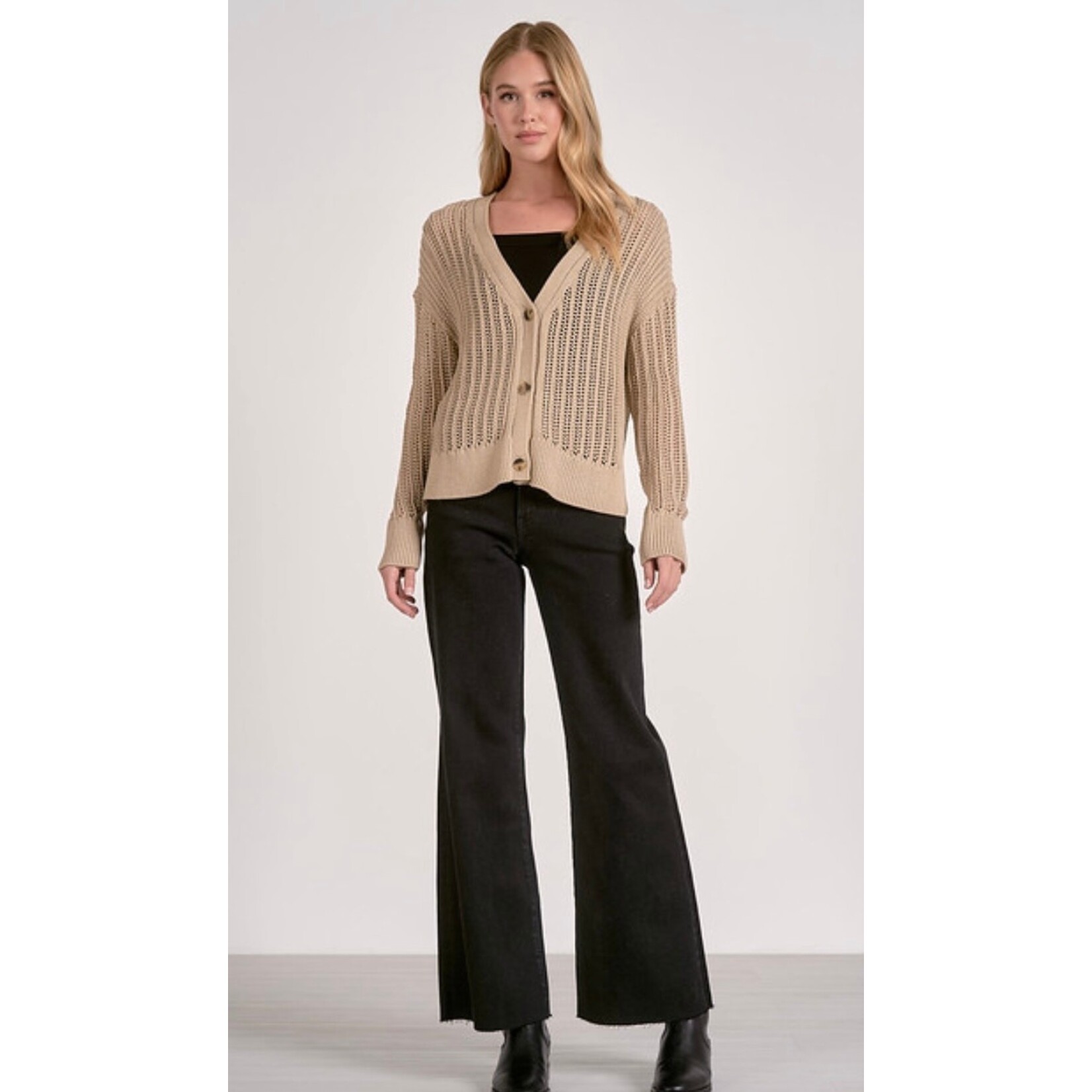 elan OPEN KNIT CARDIGAN
