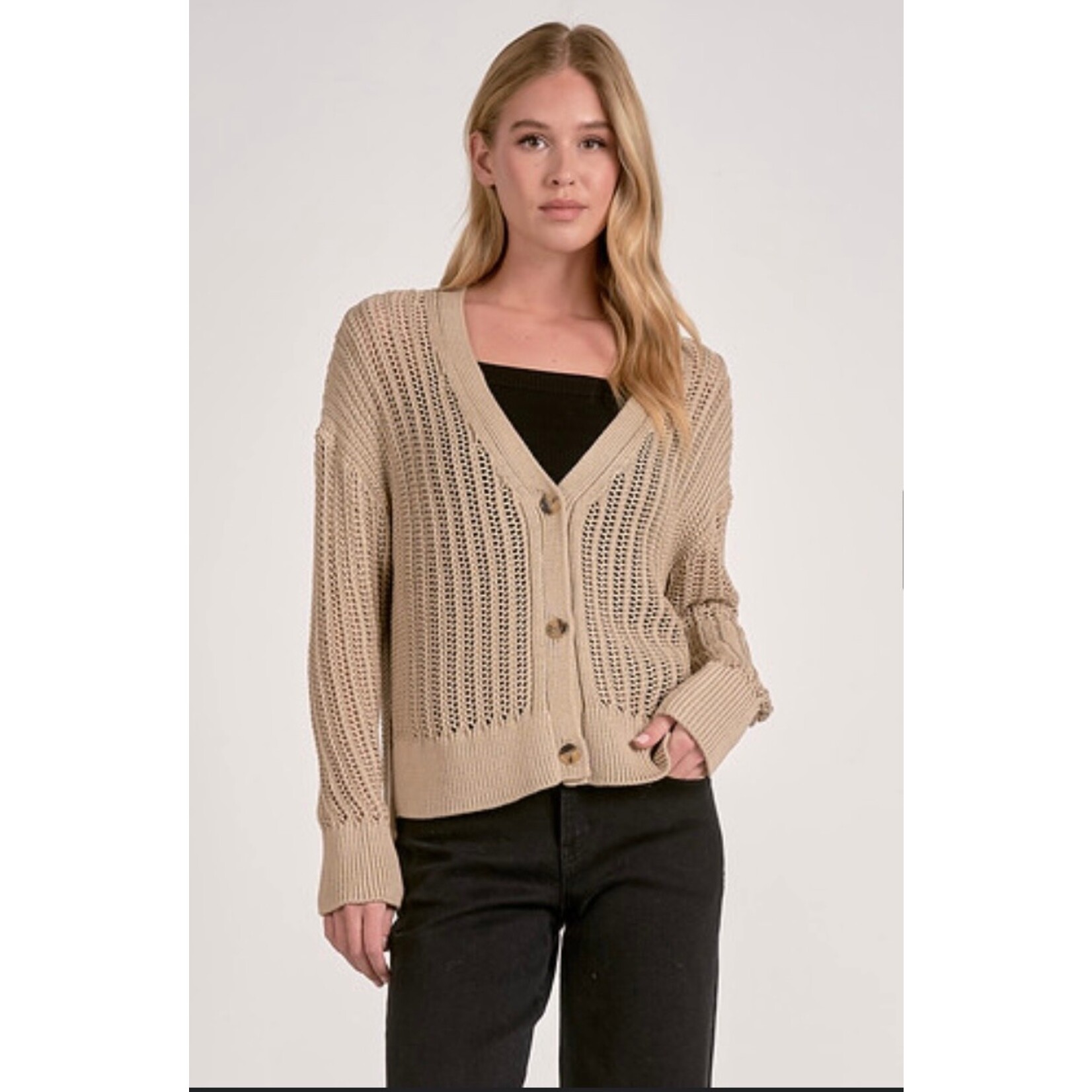 elan OPEN KNIT CARDIGAN