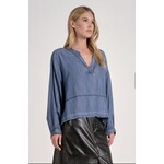 DARK DENIM WASHED TOP