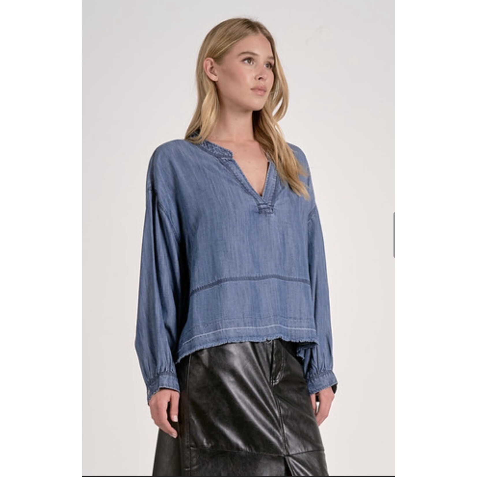 DARK DENIM WASHED TOP