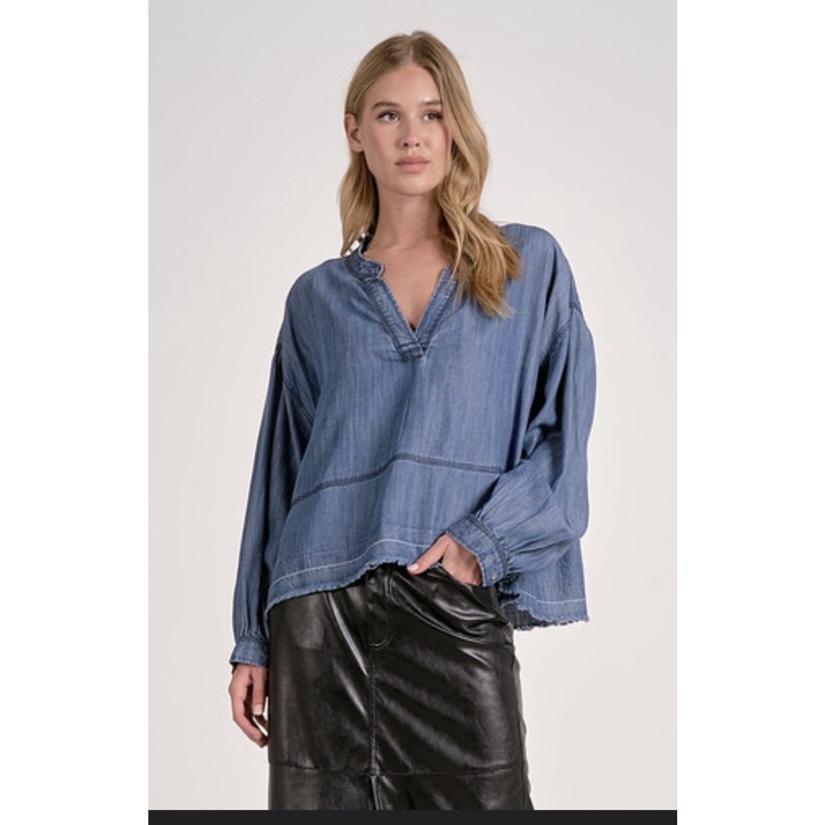 DARK DENIM WASHED TOP