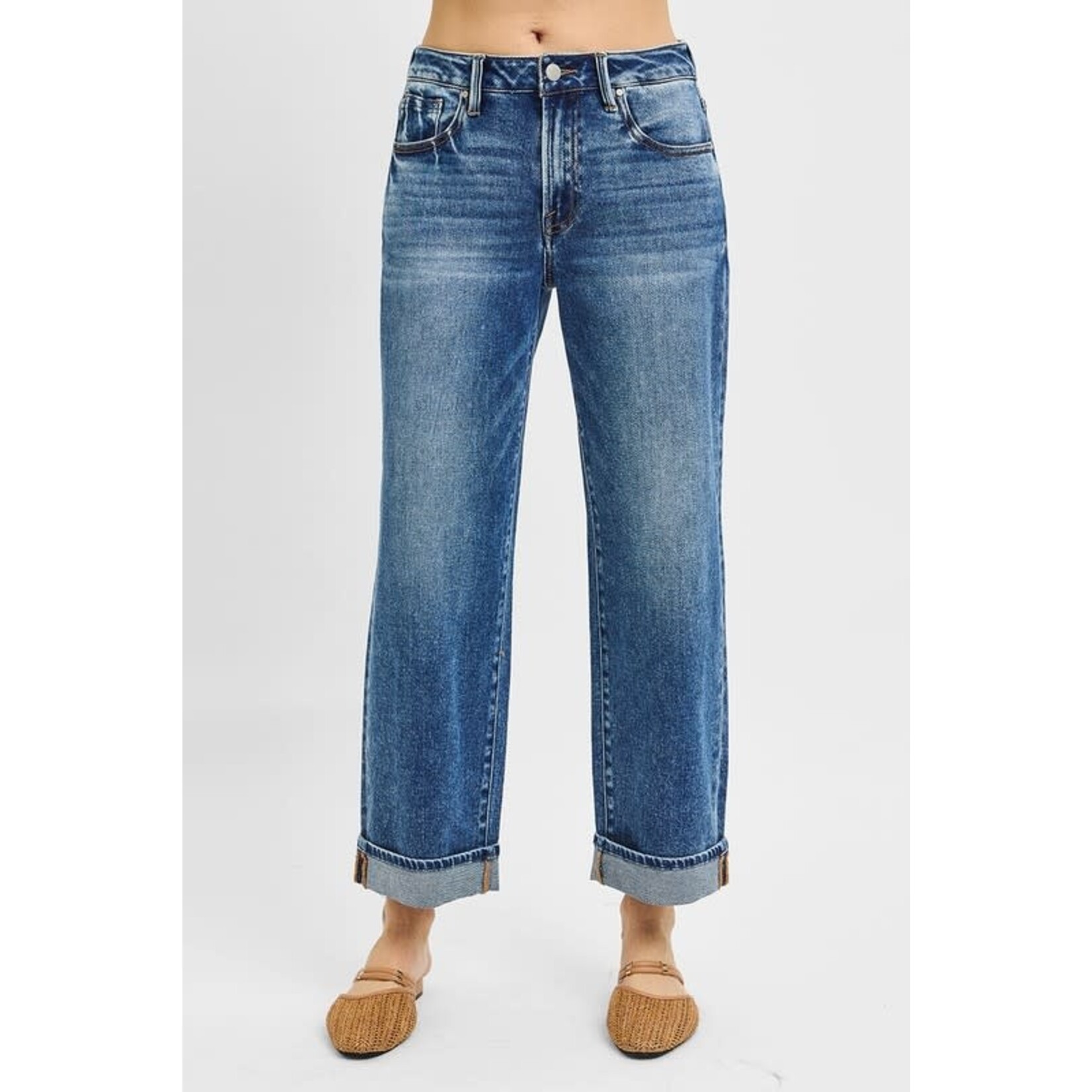 MID RISE CUFFED BOYFRIEND JEAN