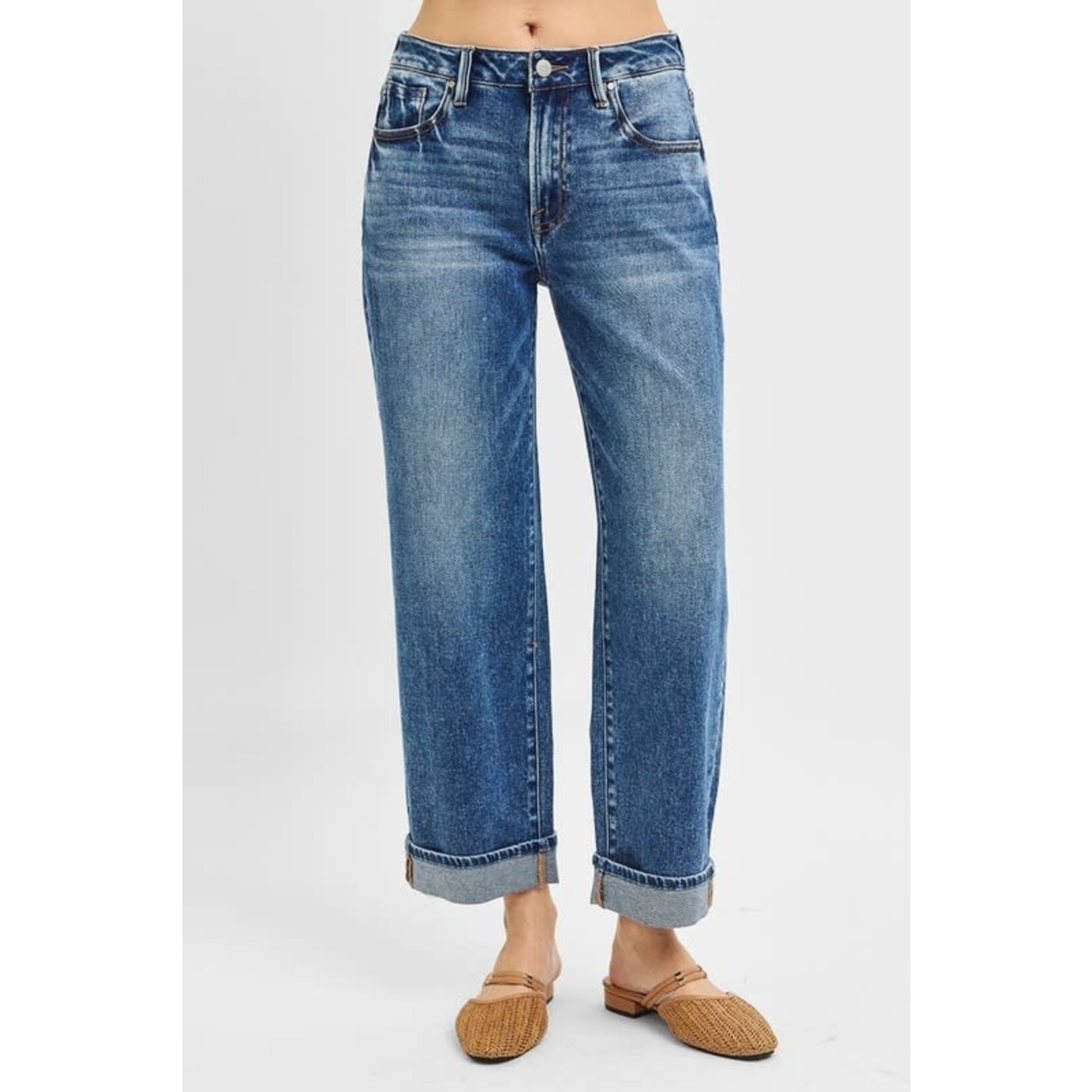 MID RISE CUFFED BOYFRIEND JEAN