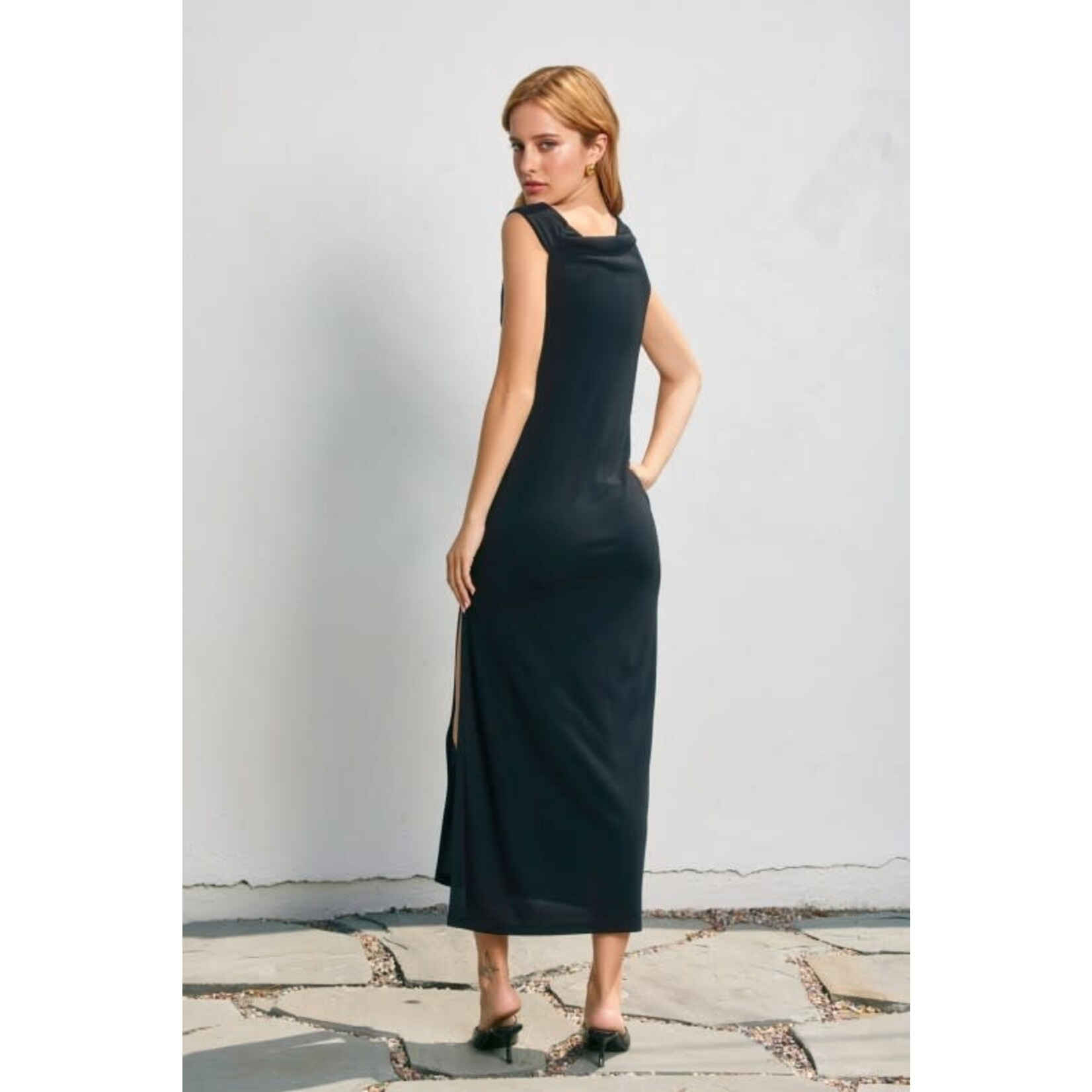 CYPRESS GLOW METALIC TRIM DRESS