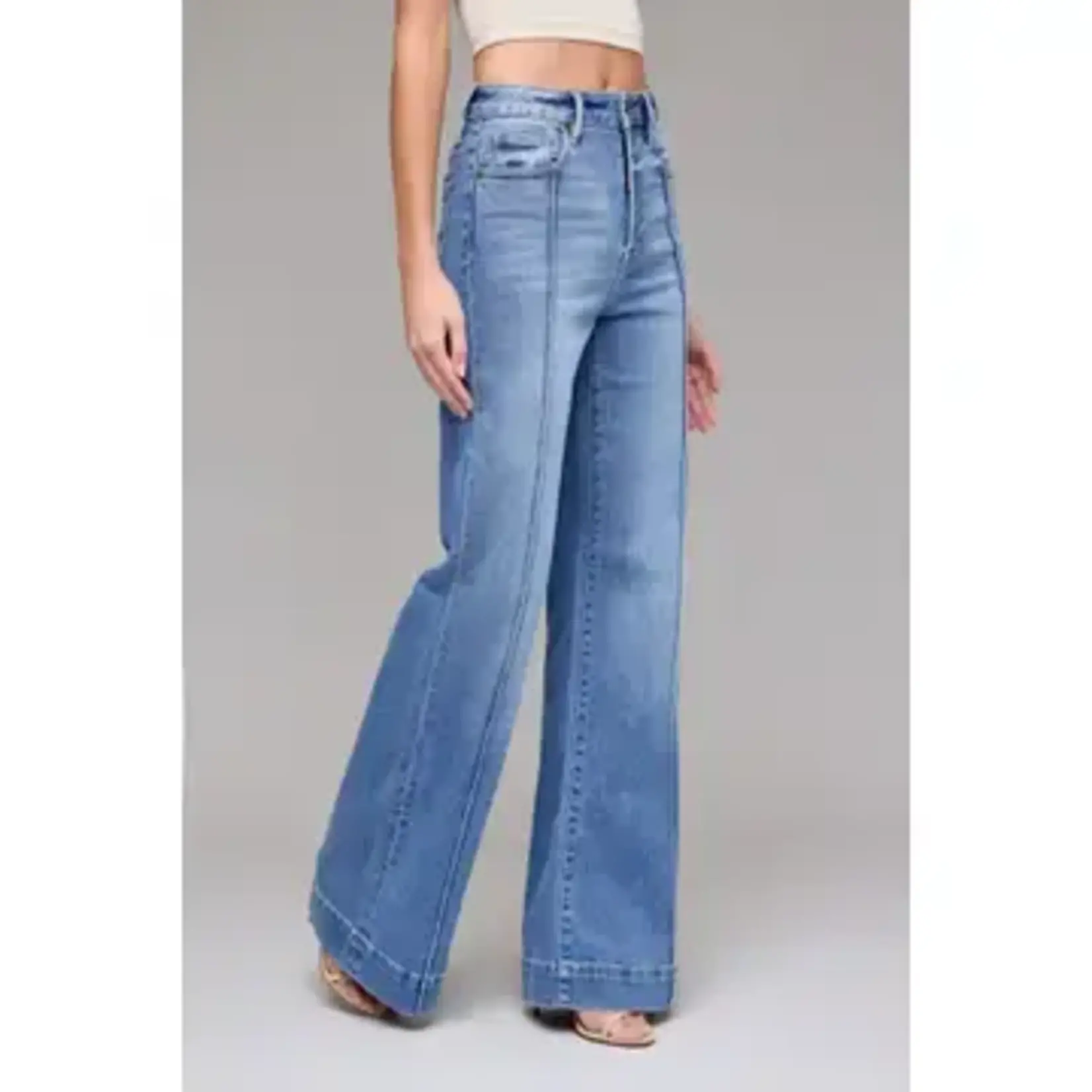 HIDDEN PINTUCK FLARE JEAN