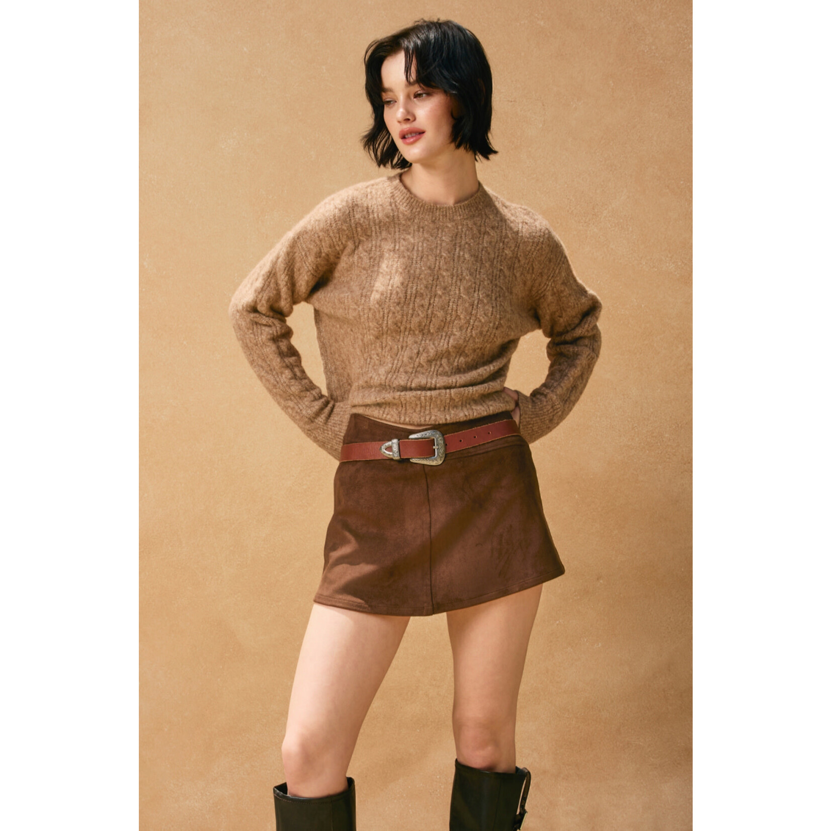 DUNE REVERIE SUEDE MINI SKIRT