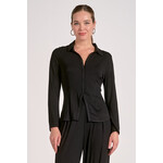 BLACK BUTTON-UP BLOUSE