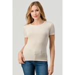 SHORT SLEEVE RIBBED TOP