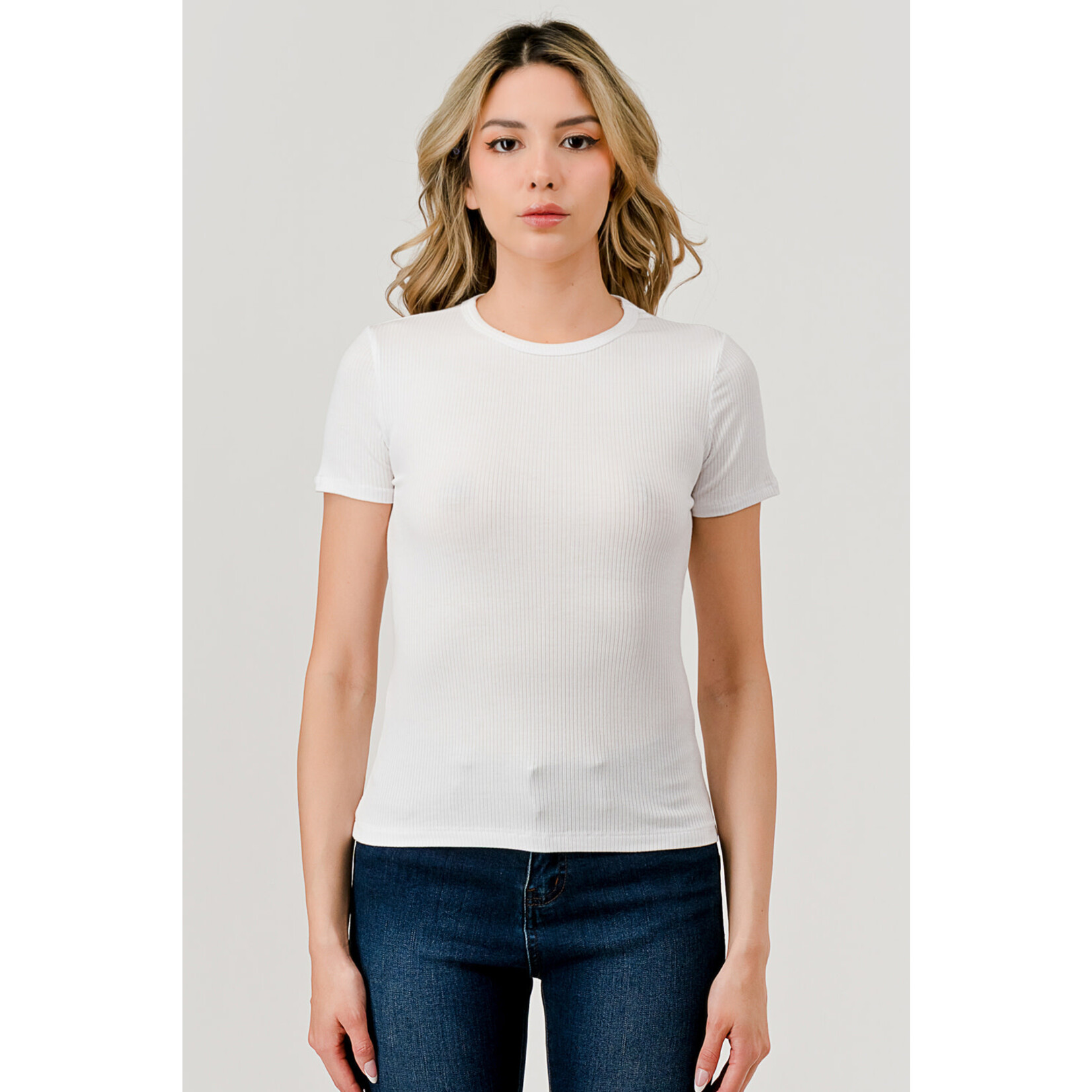 RIB SHORT SLEEVE CREW NECK