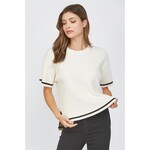FRENCH VANILLA SHORT SLEEVE SWEATER