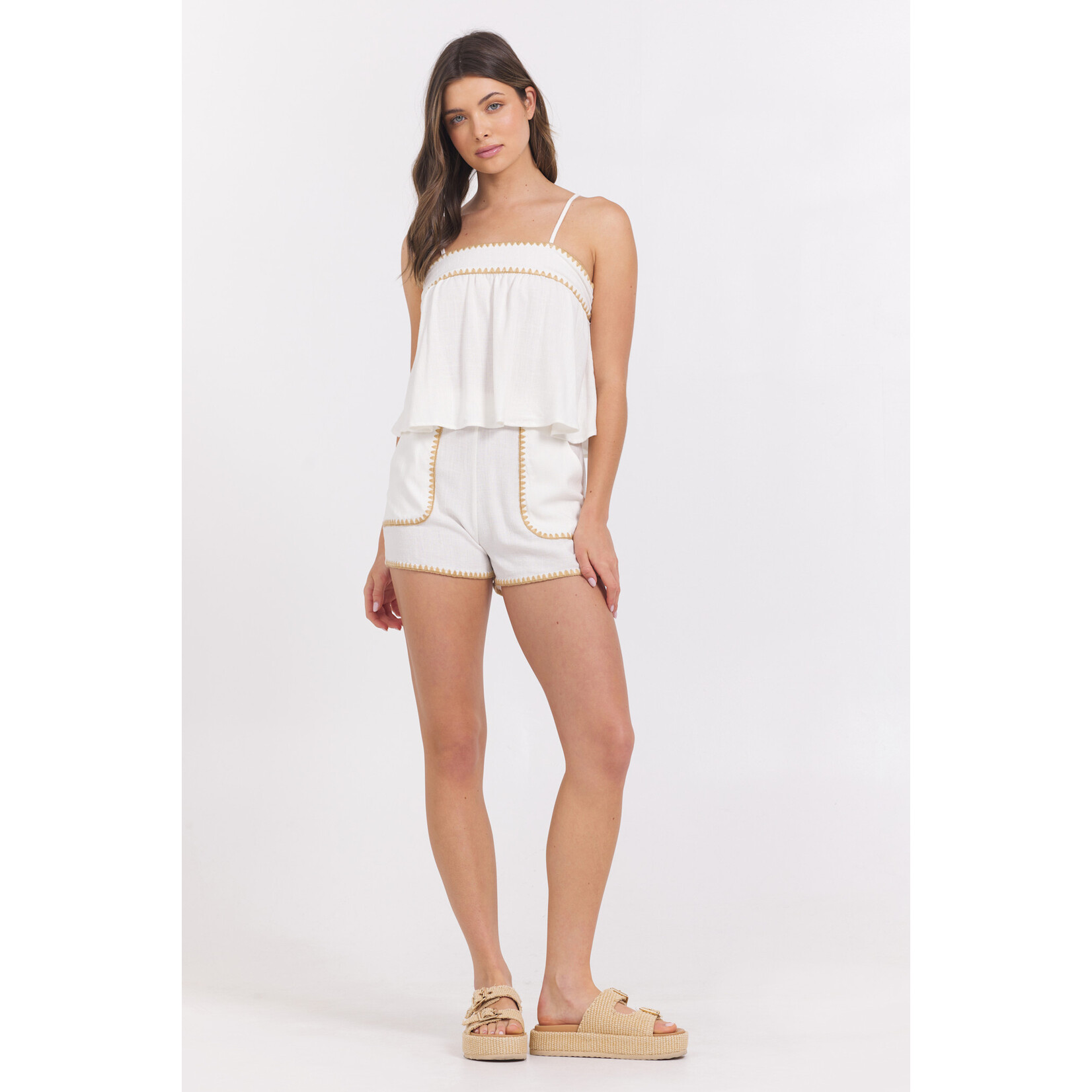 SHORTS WITH TAN WHIPSTITCH