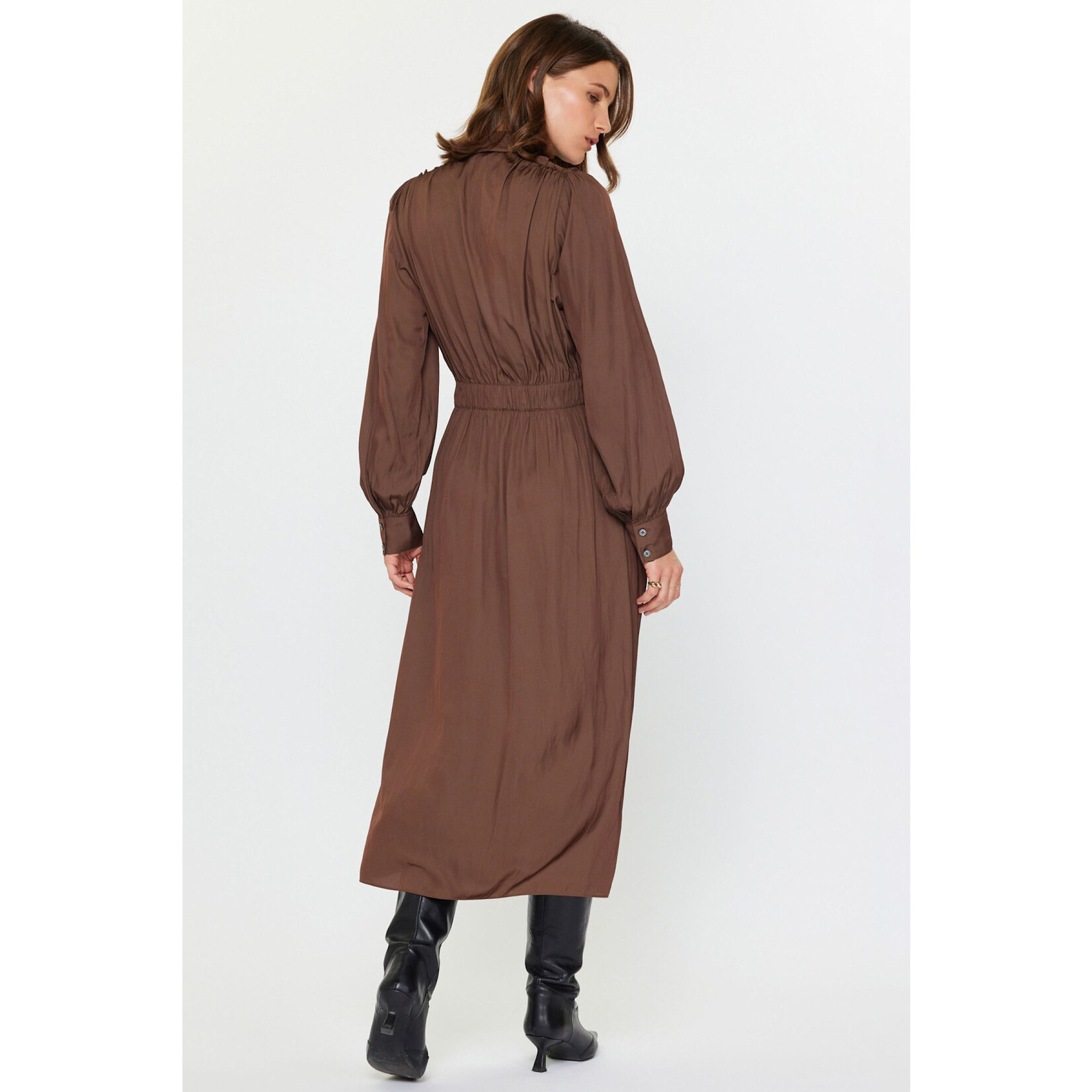 COCOA BUTTON DOWN SHIRT DRESS