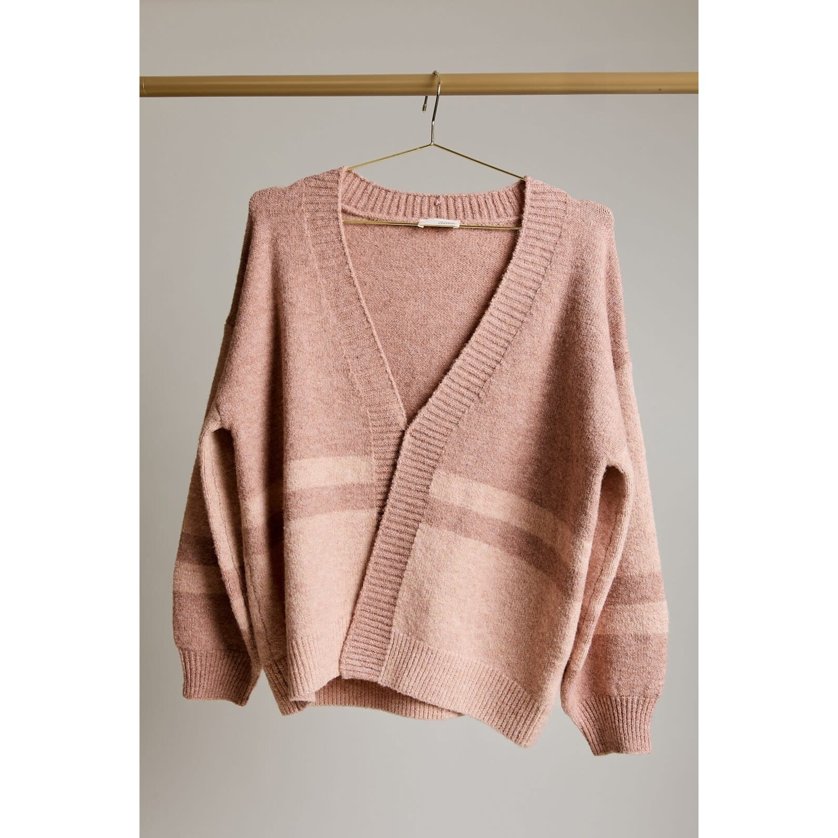 LONG SLEEVE COLOR BLOCK CARDIGAN